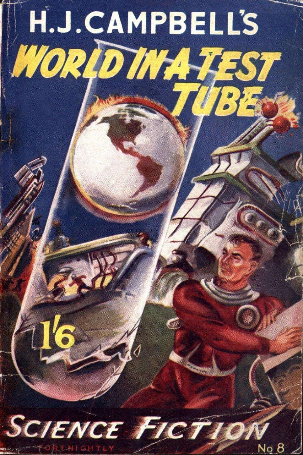 Comic Book Cover For Authentic Science Fiction 8 - World in a Test-Tube - H. J. Campbell