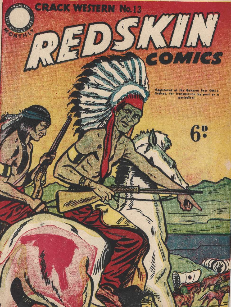 Comic Book Cover For Crack Western 13 - Redskin Comics