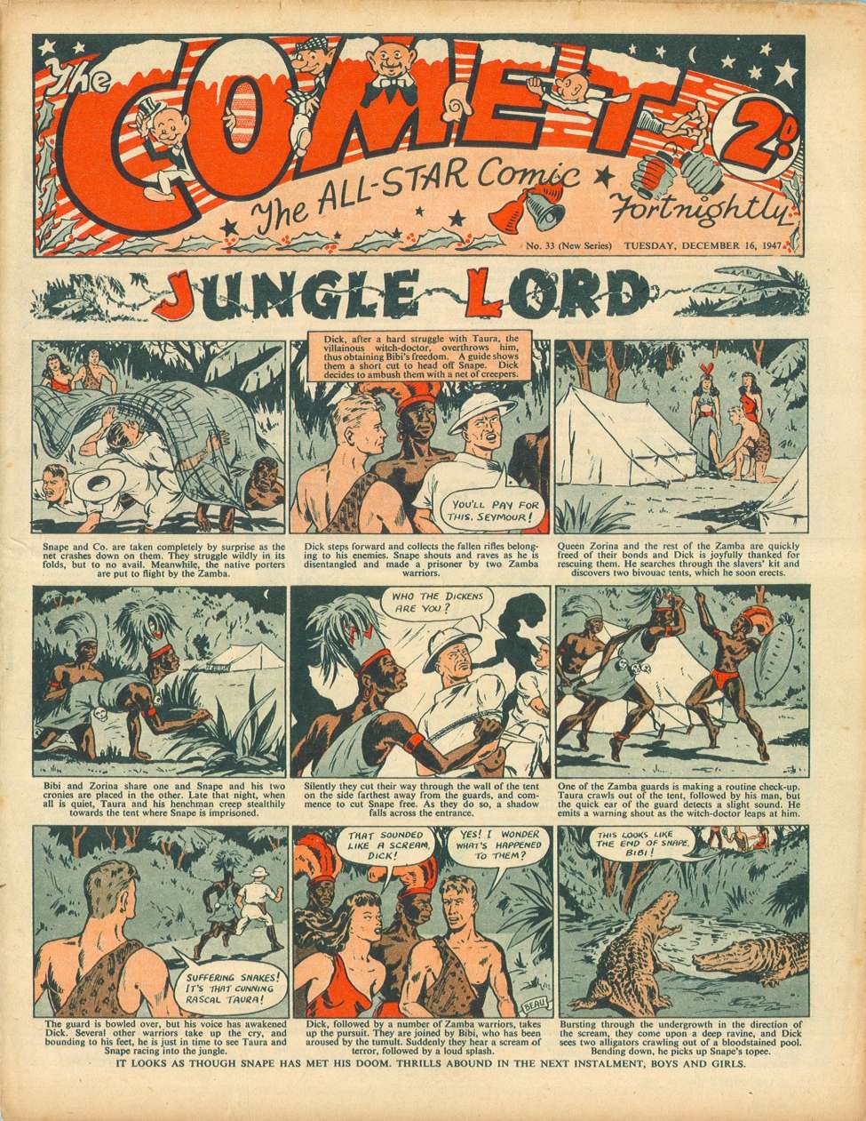 Comic Book Cover For The Comet 33