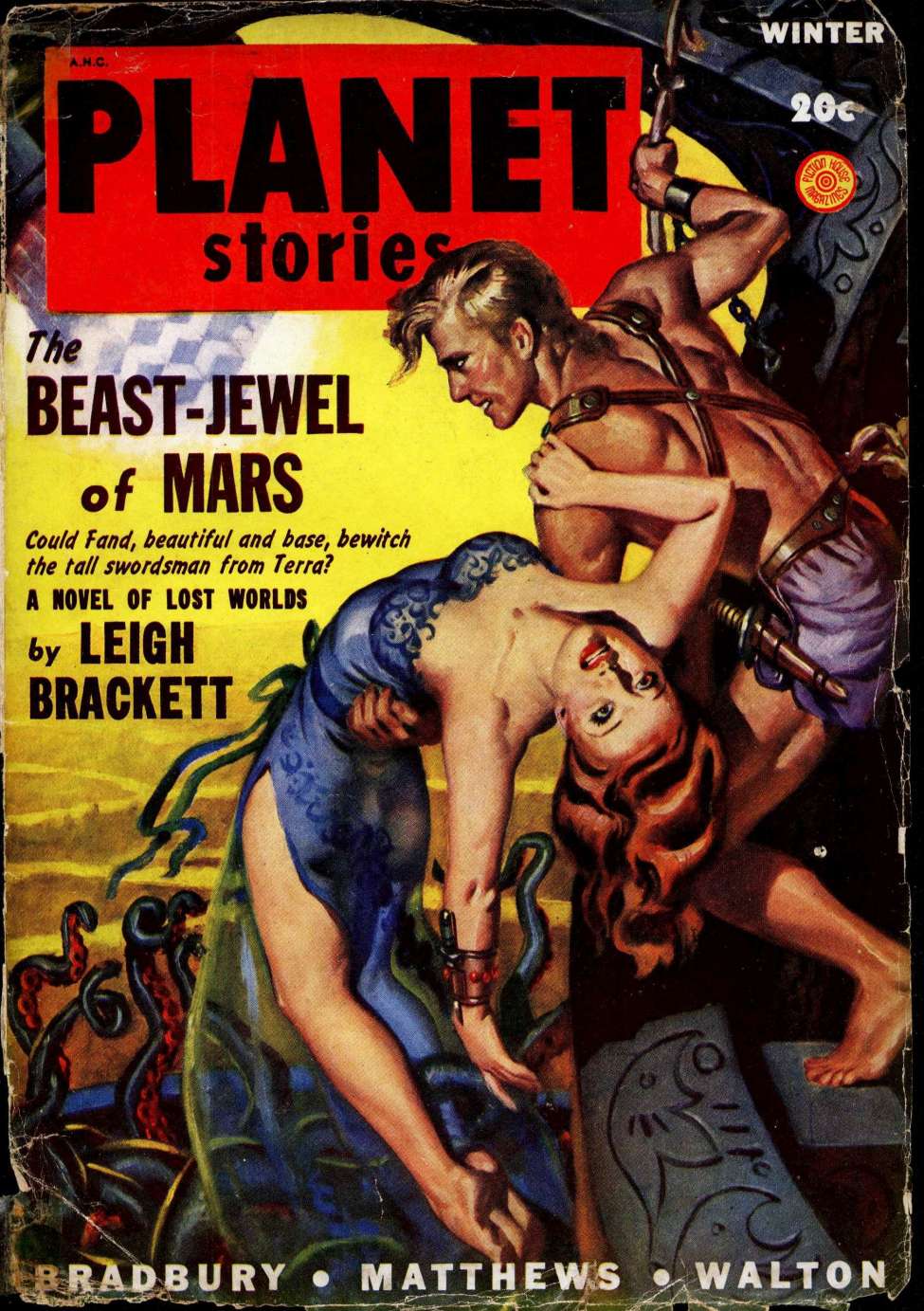 Book Cover For Planet Stories v4 1 - The Beast-Jewel of Mars - Leigh Brackett