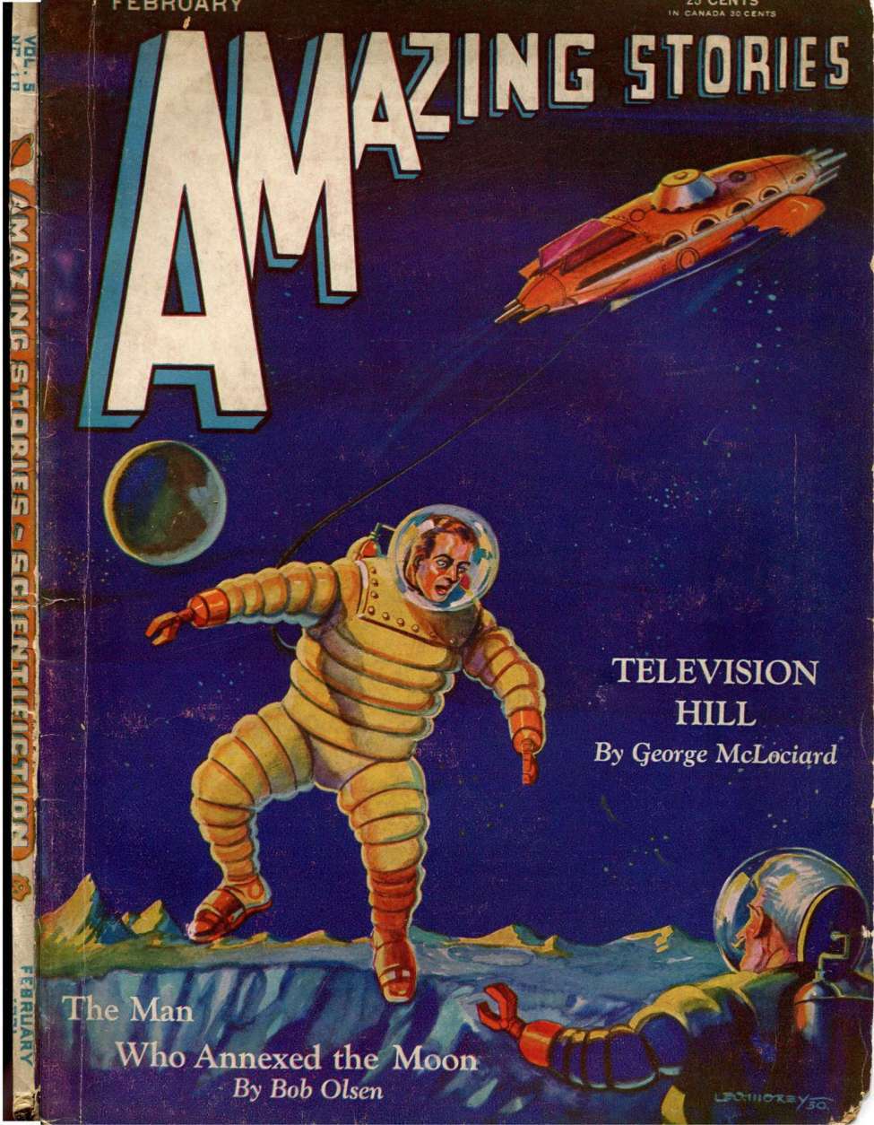 Book Cover For Amazing Stories v5 11 - Television Hill - George McLociard