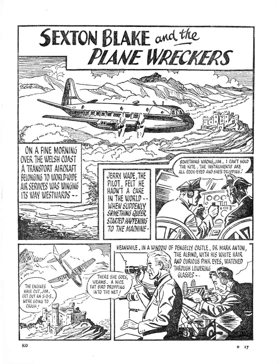 Comic Book Cover For Sexton Blake - The Plane Wreckers 1954