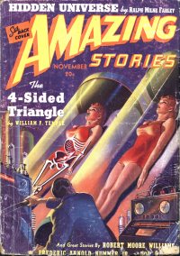 Large Thumbnail For Amazing Stories v13 11 - The 4-Sided Triangle - William F. Temple