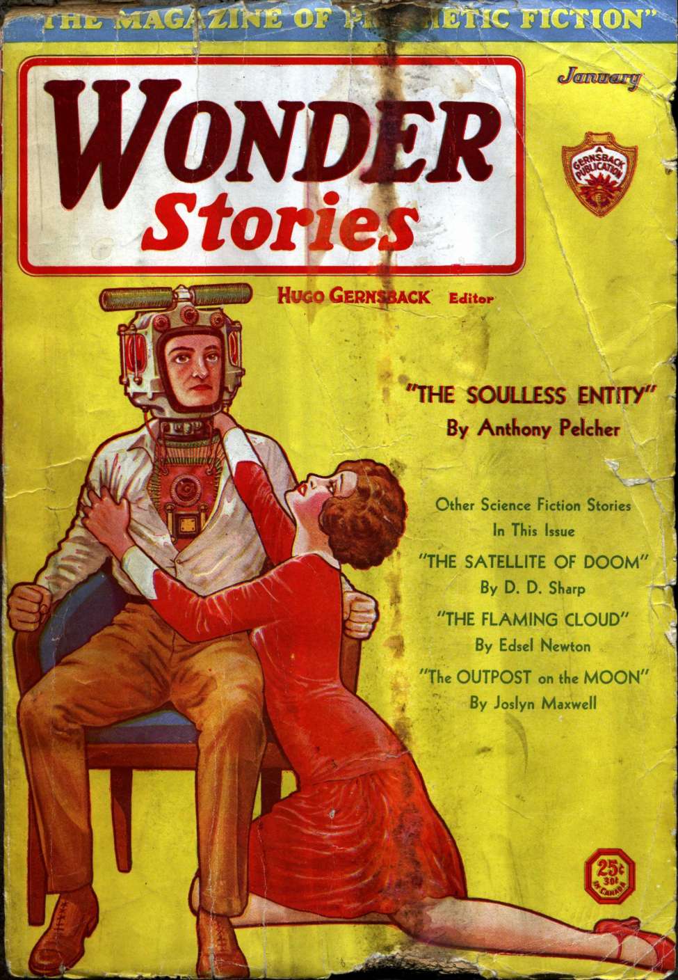 Comic Book Cover For Wonder Stories v2 8 - The Satellite of Doom - D. D. Sharp