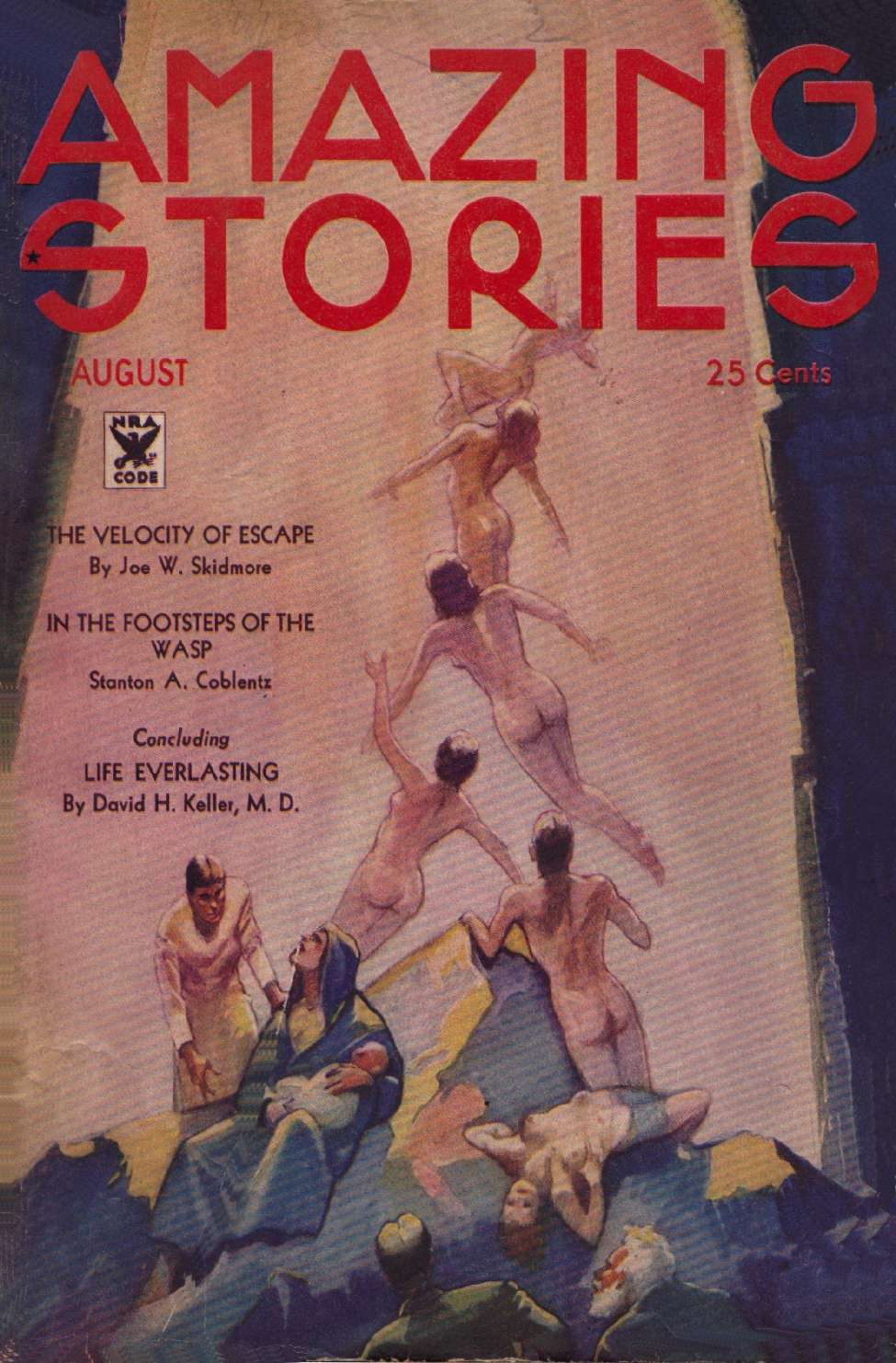 Comic Book Cover For Amazing Stories v9 4 - Life Everlasting - David H. Keller