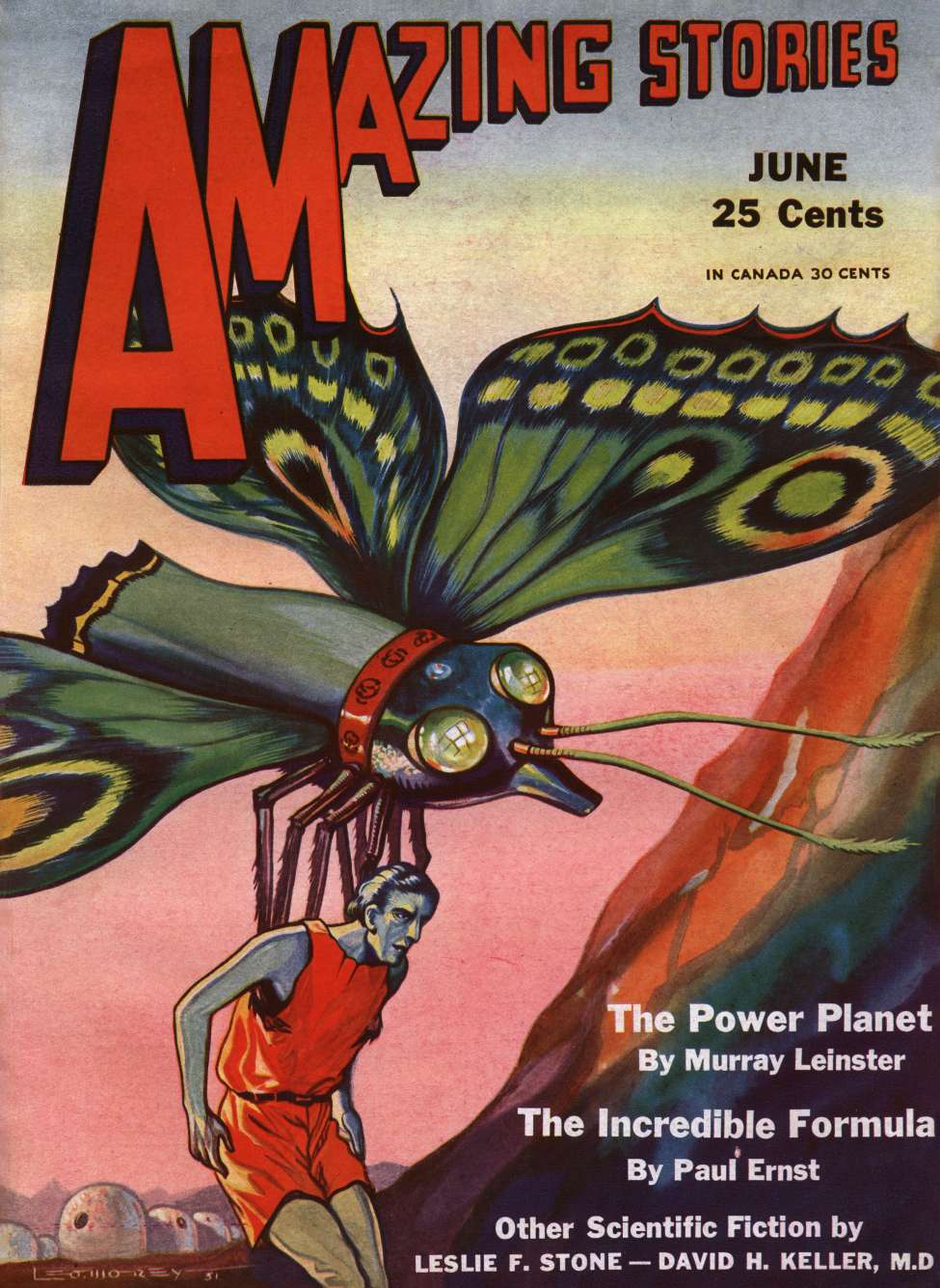Book Cover For Amazing Stories v6 3 - The Power Planet - Murray Leinster