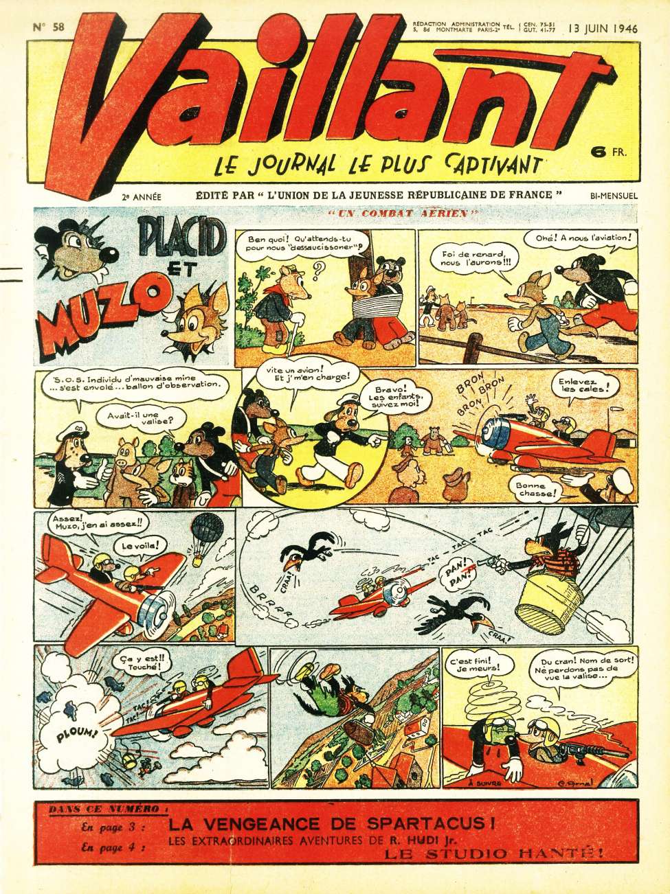 Comic Book Cover For Vaillant 58 - Placid et Muzo