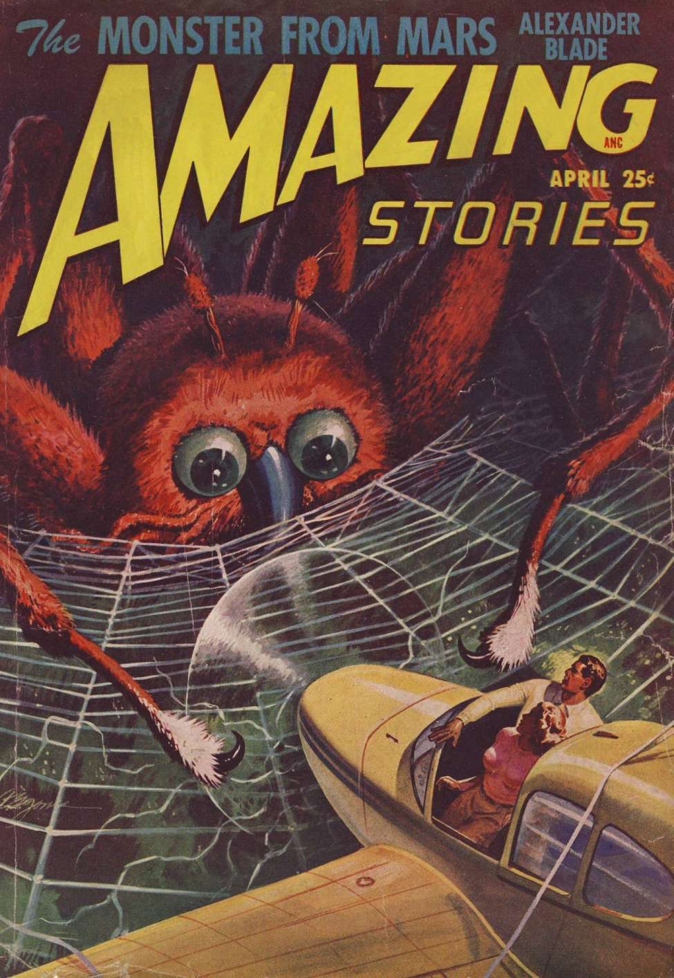 Comic Book Cover For Amazing Stories v22 4 - The Monster from Mars - Alexander Blade