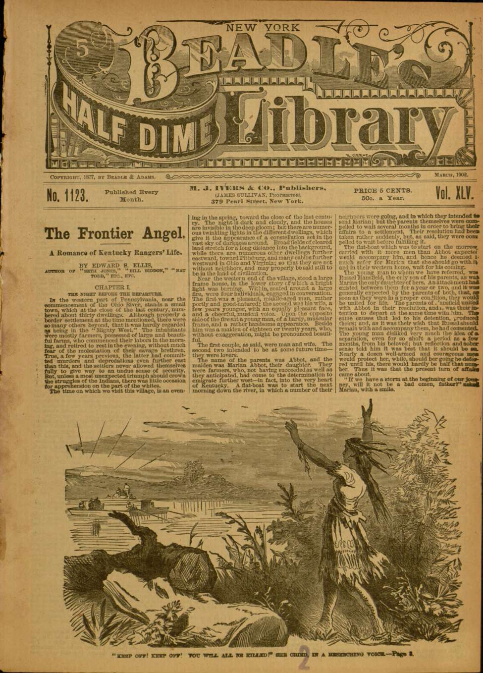 Book Cover For Beadle's Half Dime Library 1123 - The Frontier Angel