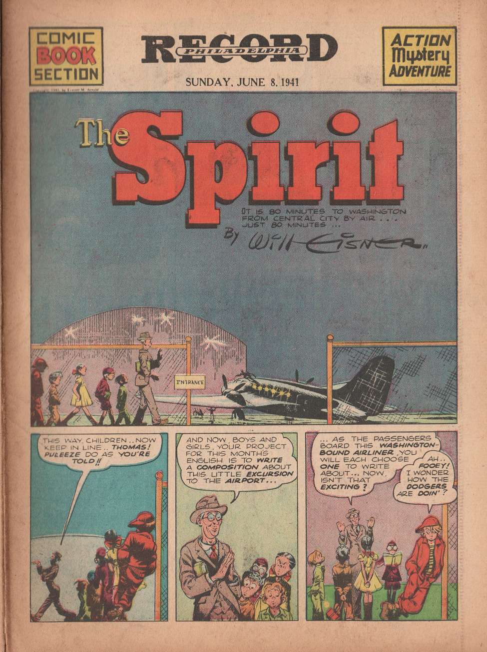 Comic Book Cover For The Spirit (1941-06-08) - Philadelphia Record