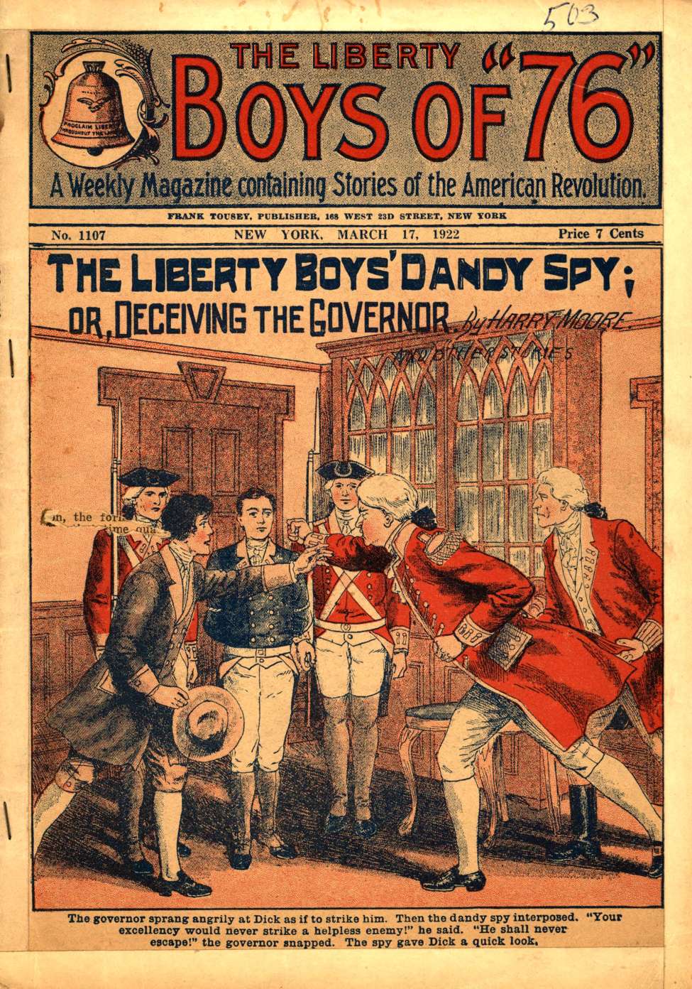 Book Cover For The Liberty Boys of 76 1107 - The Liberty Boys' Dandy Spy