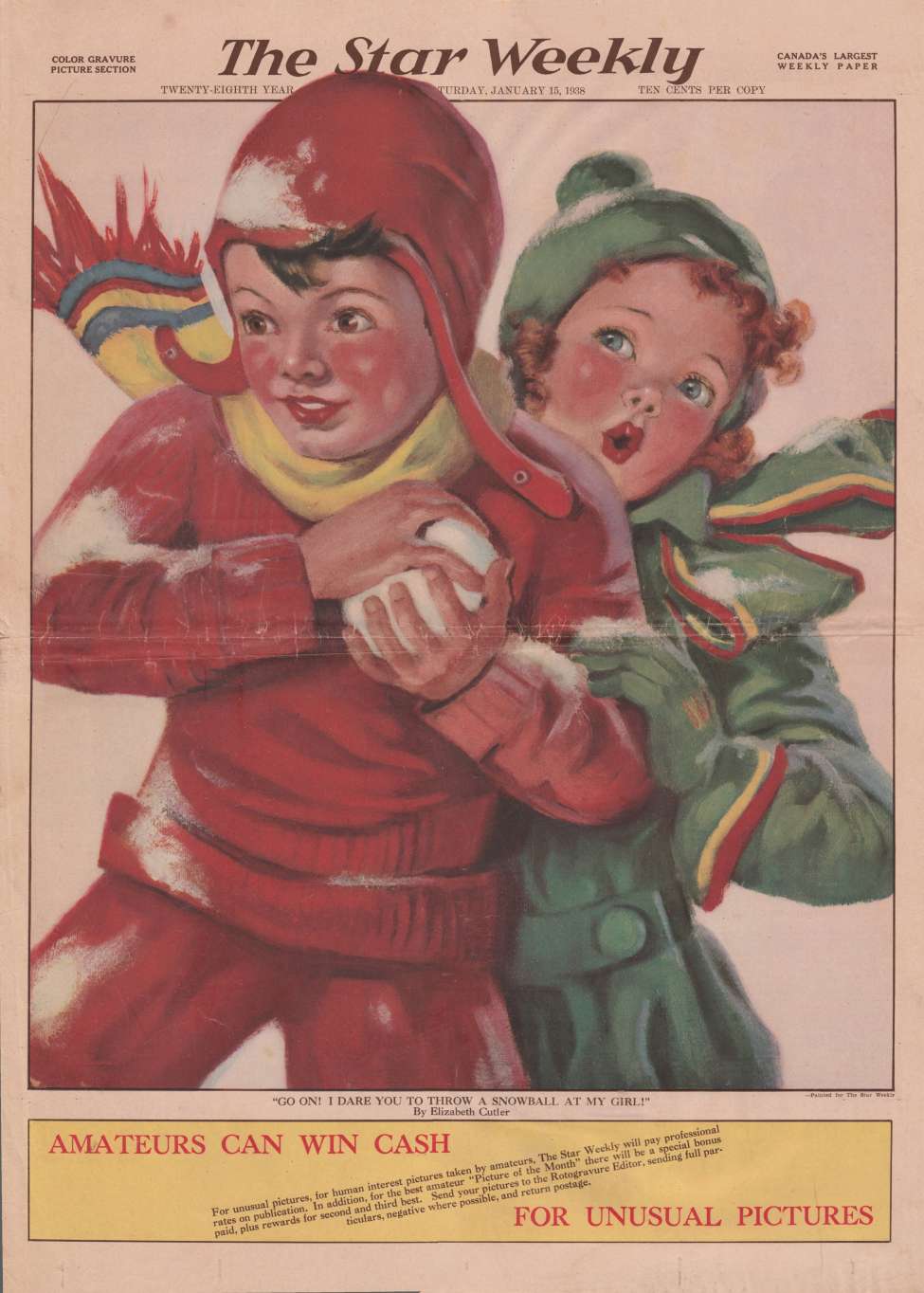 Book Cover For The Star Weekly 1938-01-15