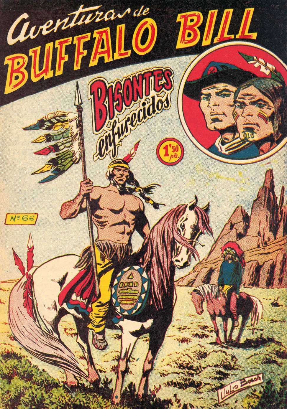 Comic Book Cover For Aventuras de Buffalo Bill 66 Bisontes enfurecidos