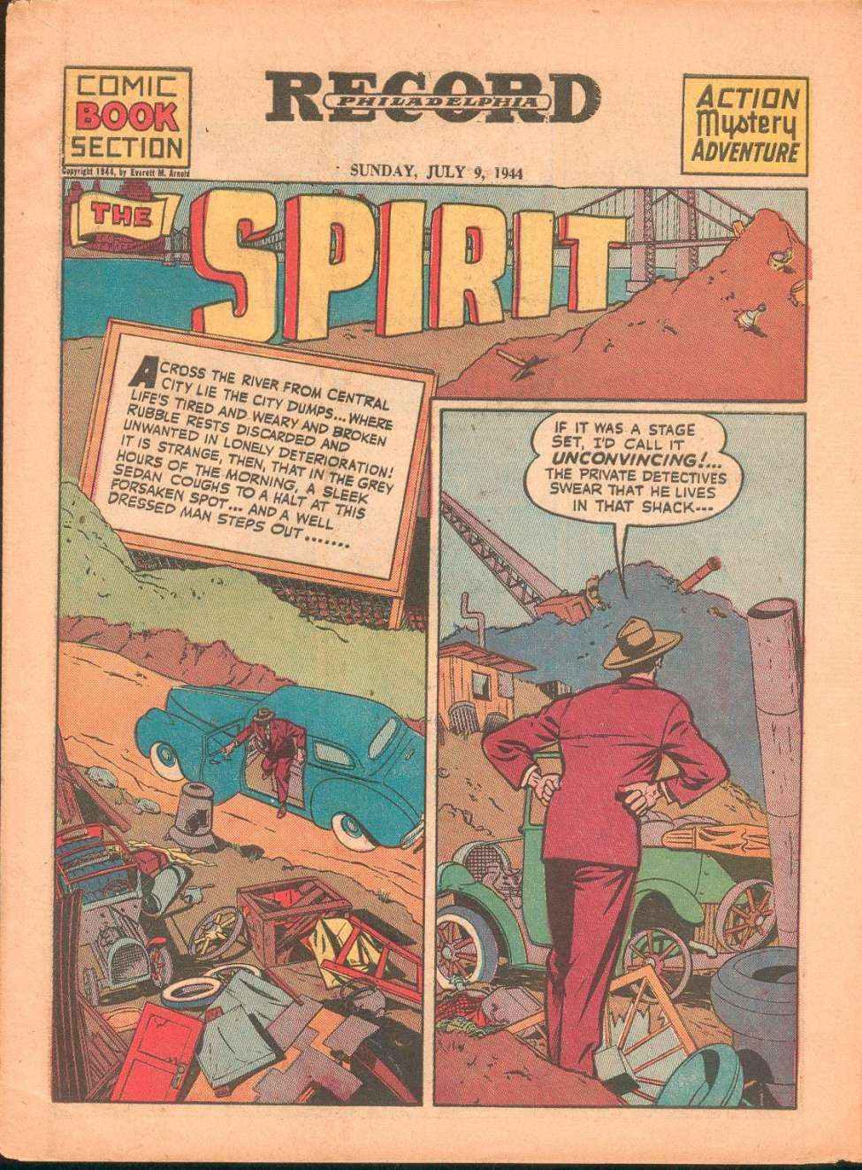 Comic Book Cover For The Spirit (1944-07-09) - Philadelphia Record
