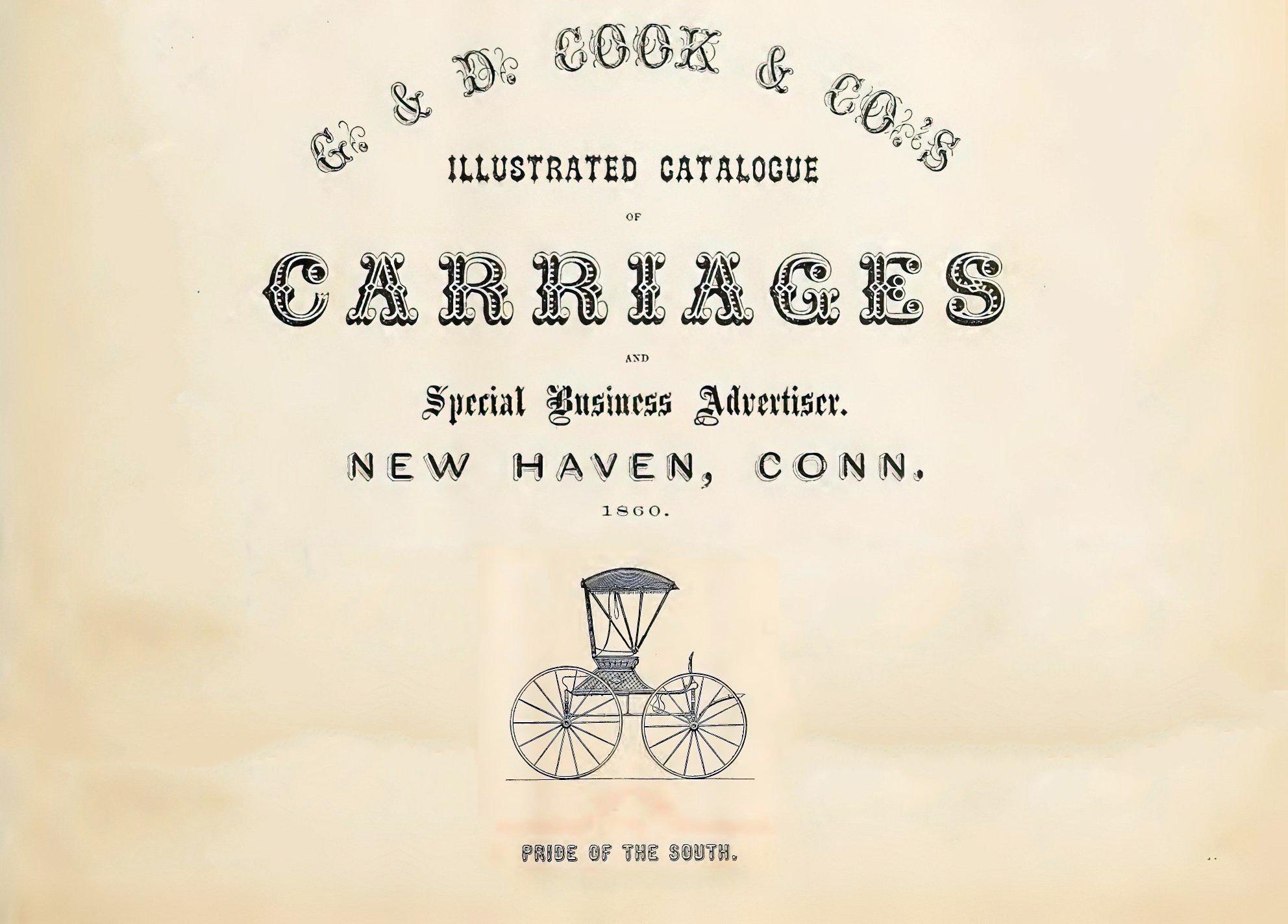 Comic Book Cover For Illustrated Catalogue of Carriages