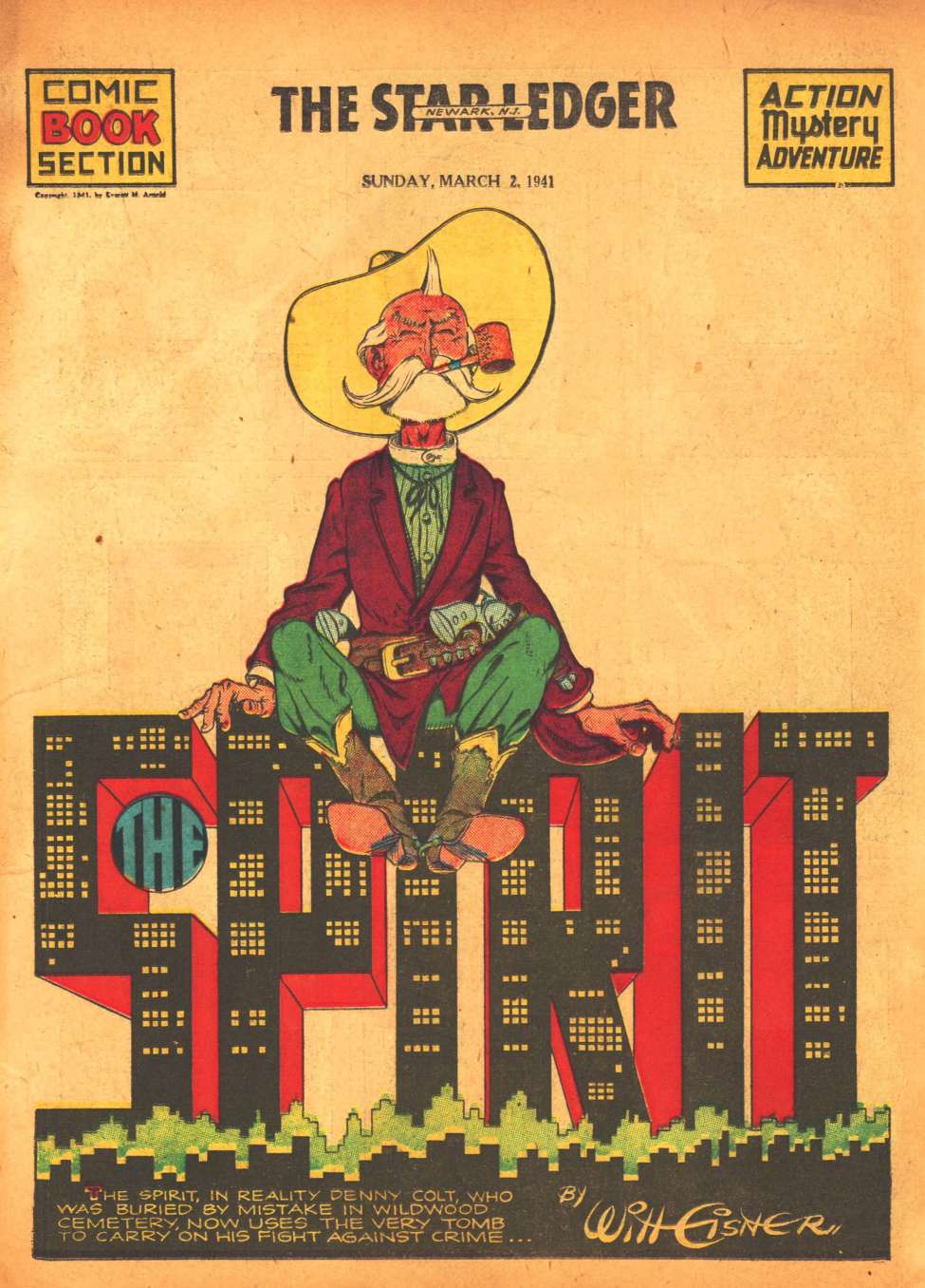Book Cover For The Spirit (1941-03-02) - Star-Ledger