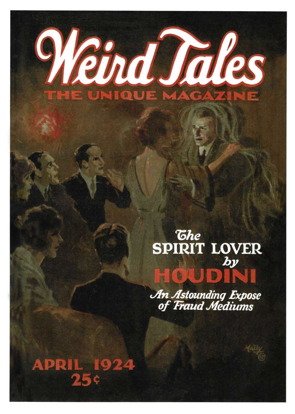 Book Cover For Weird Tales v3 4 - The Hoax Of The Spirit Lover - Houdini