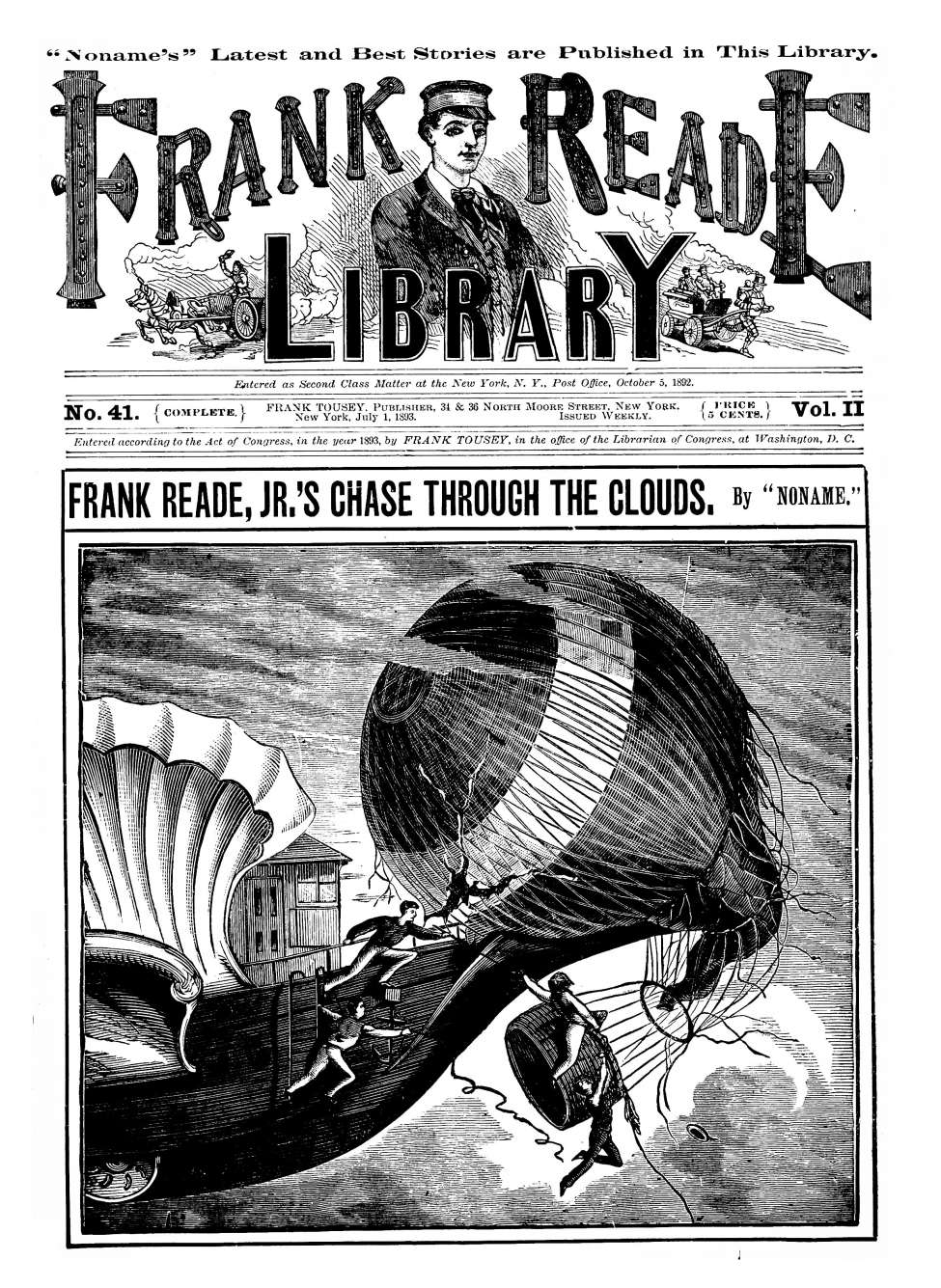 Book Cover For v02 41 - Frank Reade, Jr.s, Chase Through the Clouds