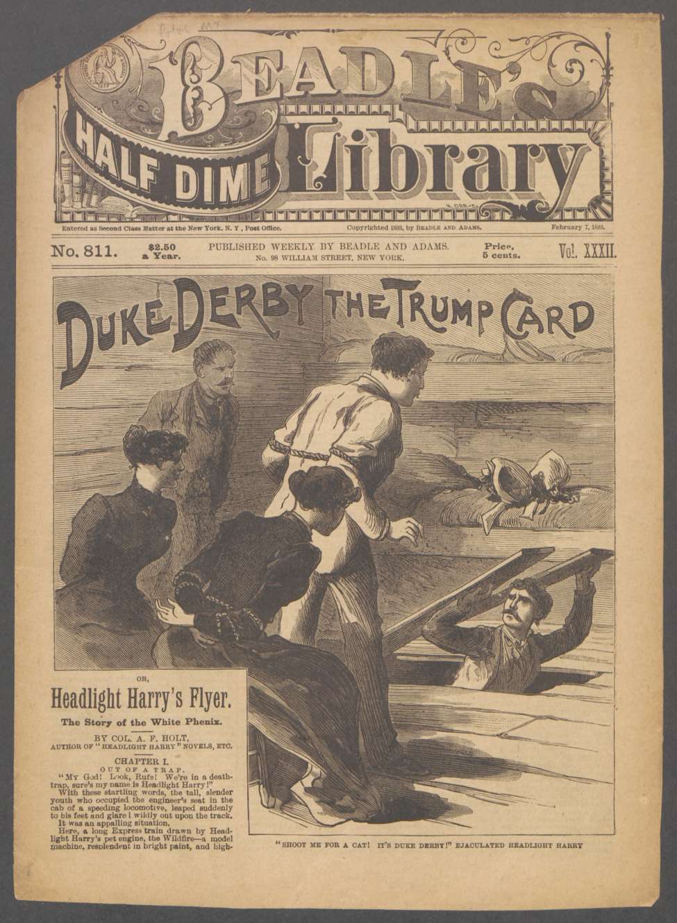 Book Cover For Beadle's Half Dime Library 811 - Duke Derby, the Trump Card