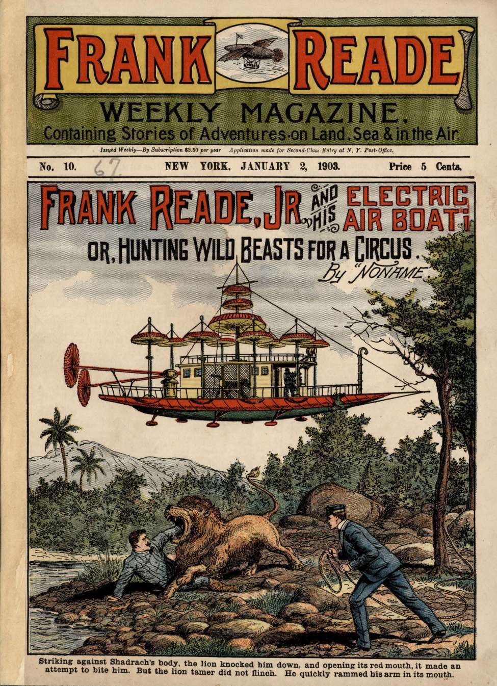Book Cover For v1 10 - Frank Reade, Jr., and his Electric Air Boat