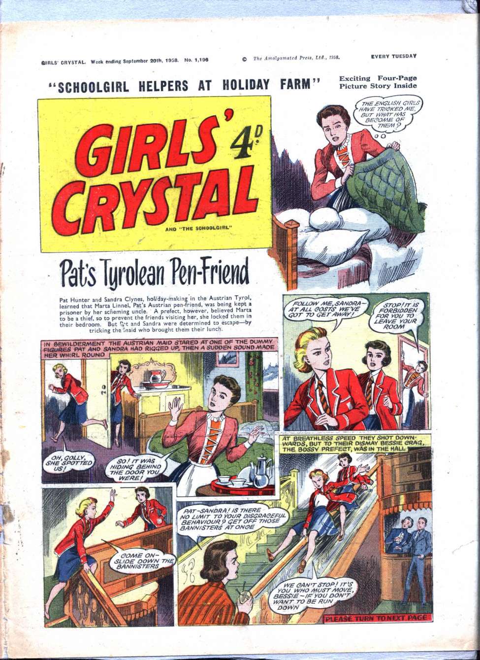 Book Cover For Girls' Crystal 1196 - Pat's Tyrolean Pen-Friend