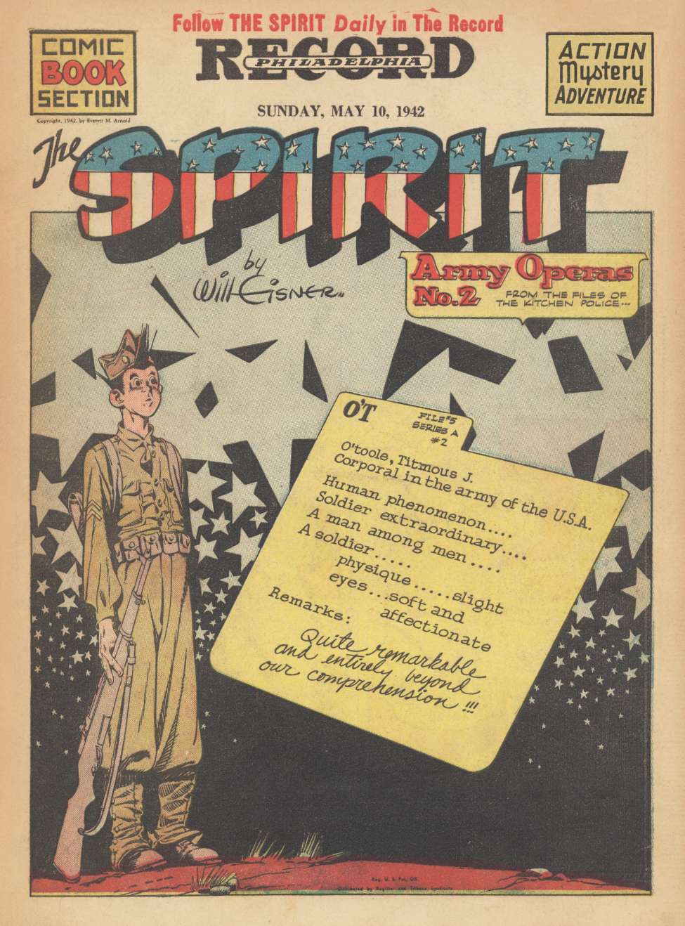 Comic Book Cover For The Spirit (1942-05-10) - Philadelphia Record - Version 2