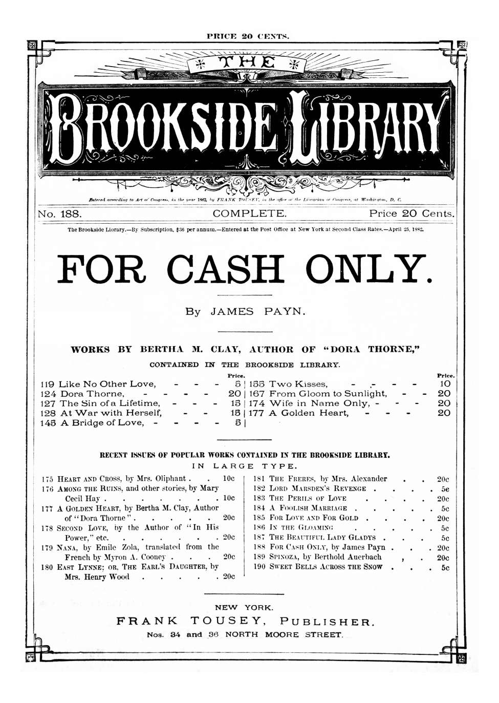 Book Cover For The Brookside Library 188