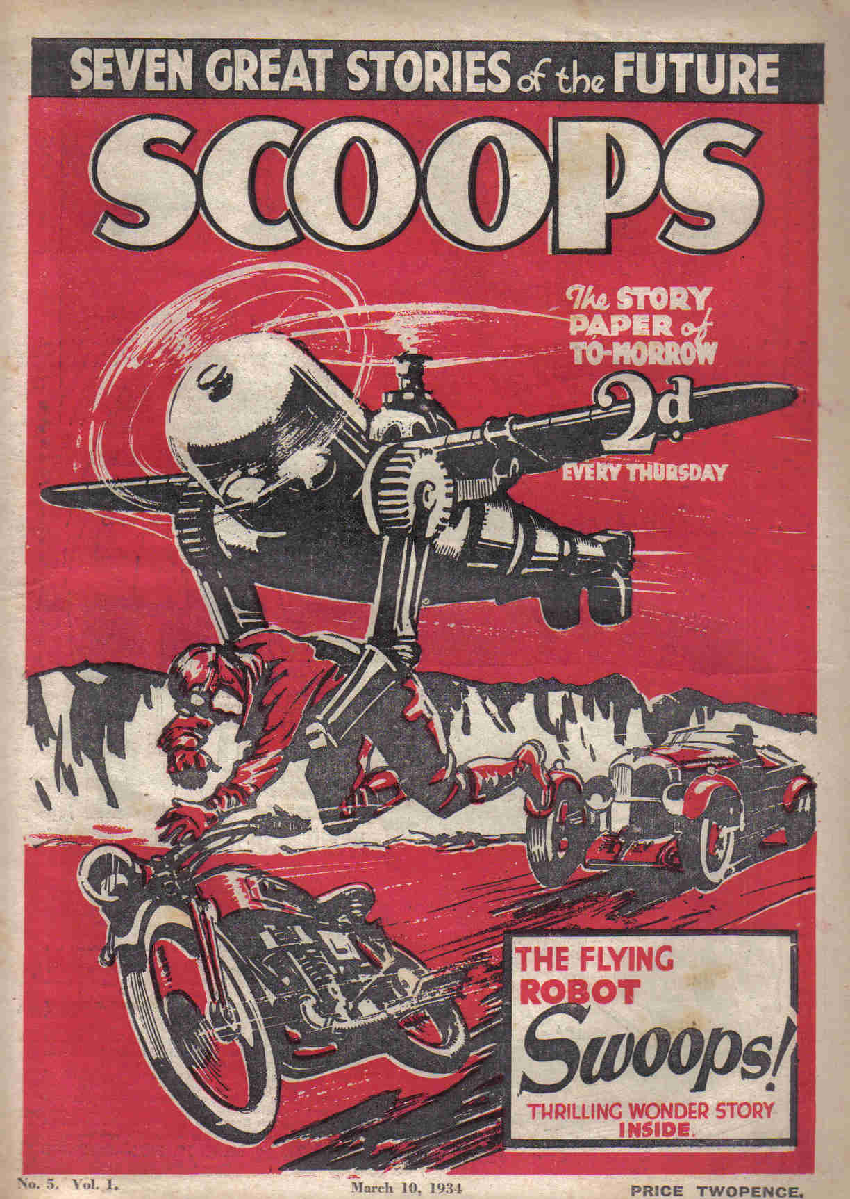 Comic Book Cover For Scoops 5 - The Flying Robot