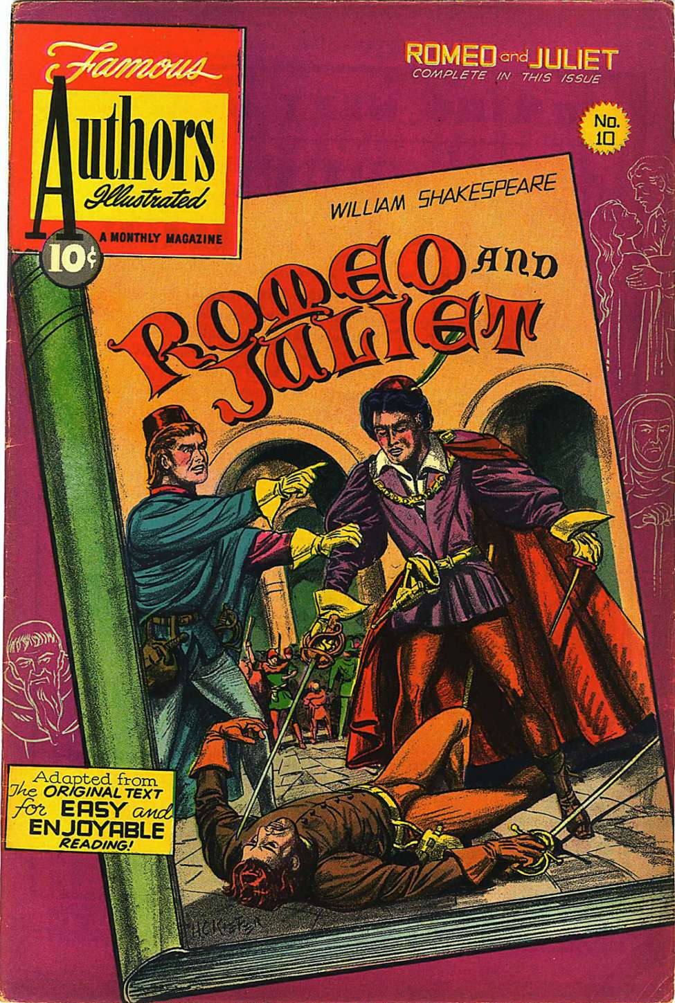 Comic Book Cover For Stories By Famous Authors Illustrated 10 - Romeo and Juliet - Version 1