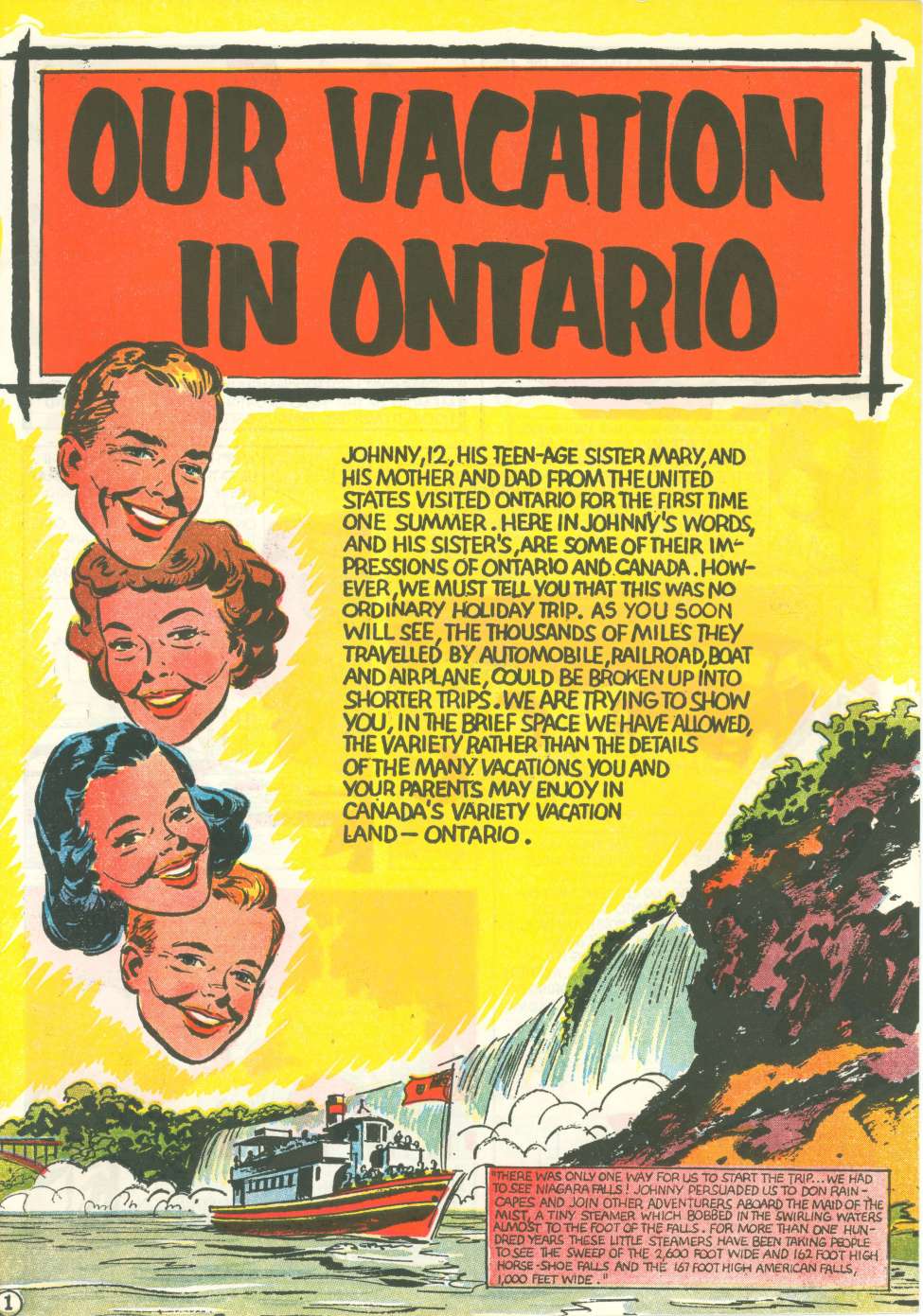 Book Cover For Our Vacation In Ontario - Ontario Ministry of Travel 1954