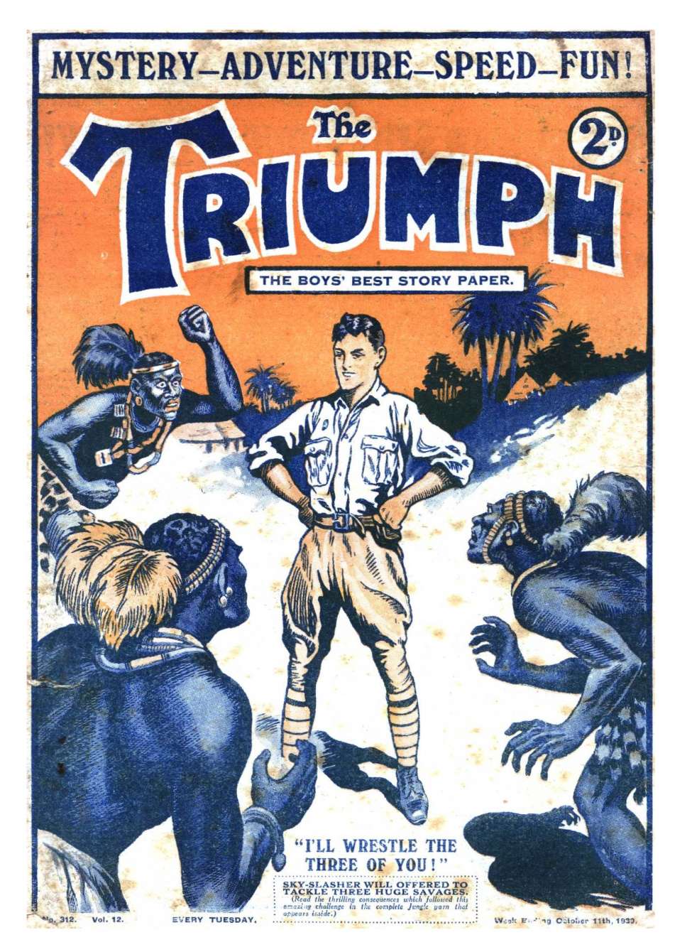 Comic Book Cover For The Triumph 312 cut
