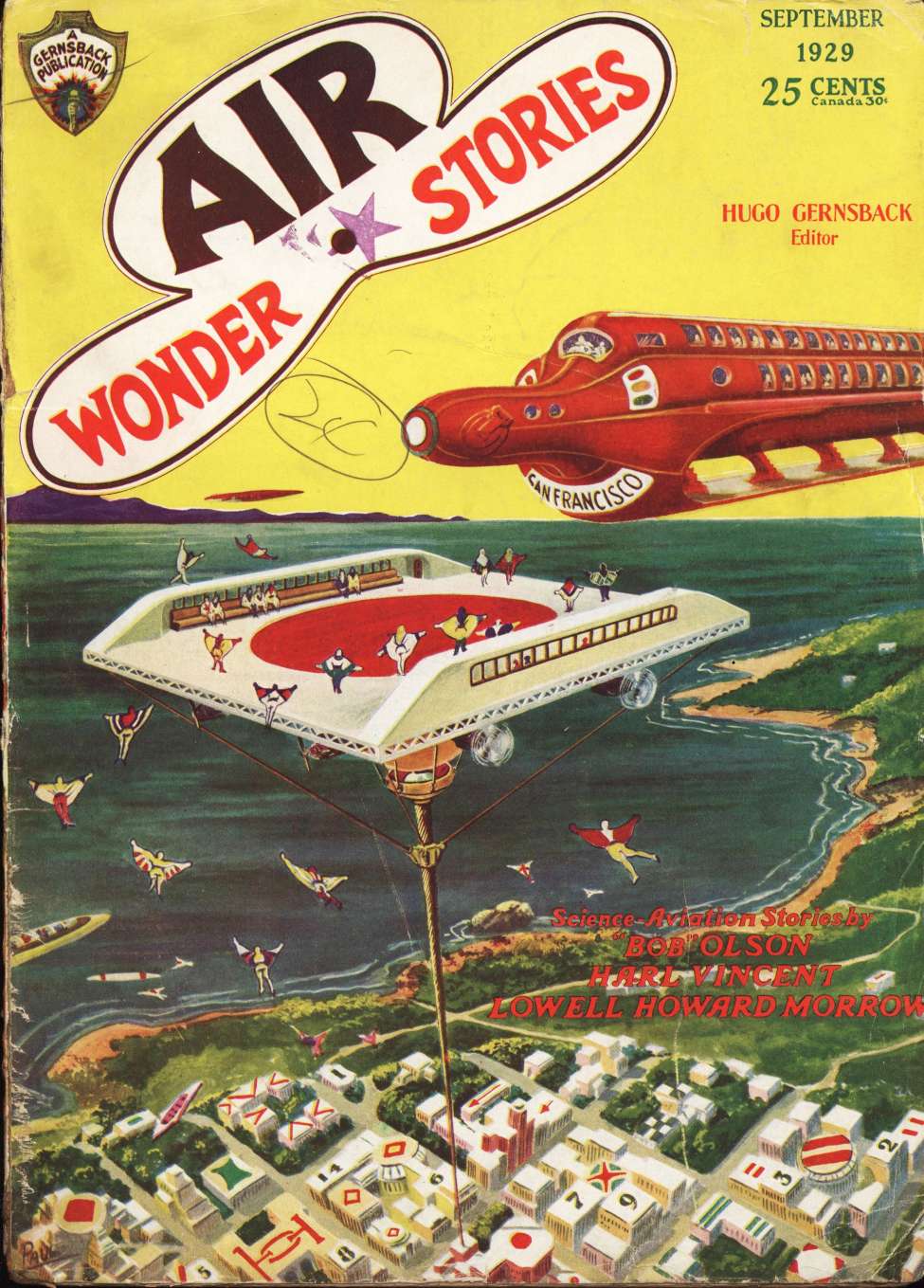 Book Cover For Air Wonder Stories 3 - The Yellow Air-Peril - Harl Vincent