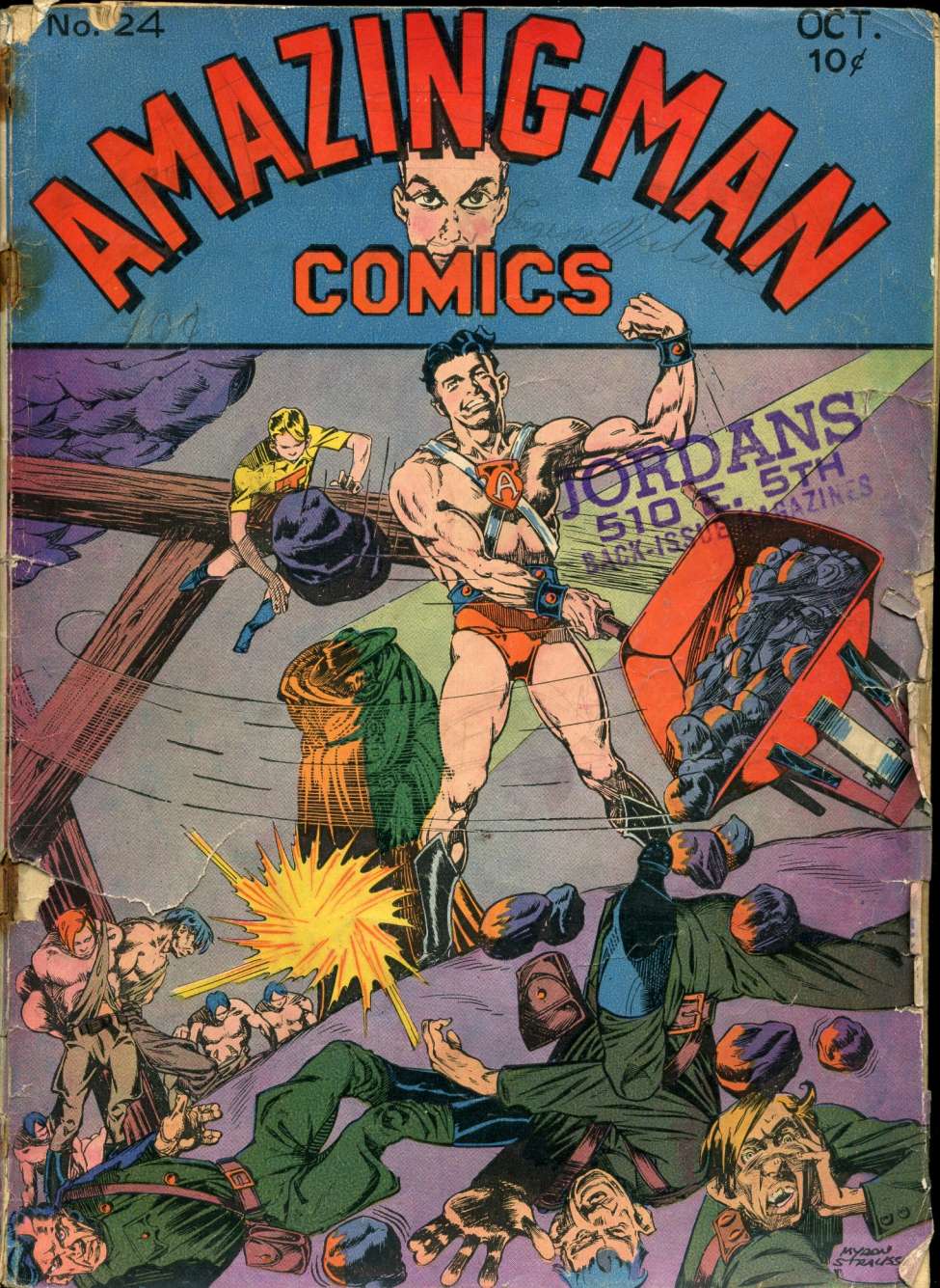Comic Book Cover For Amazing Man Comics 24