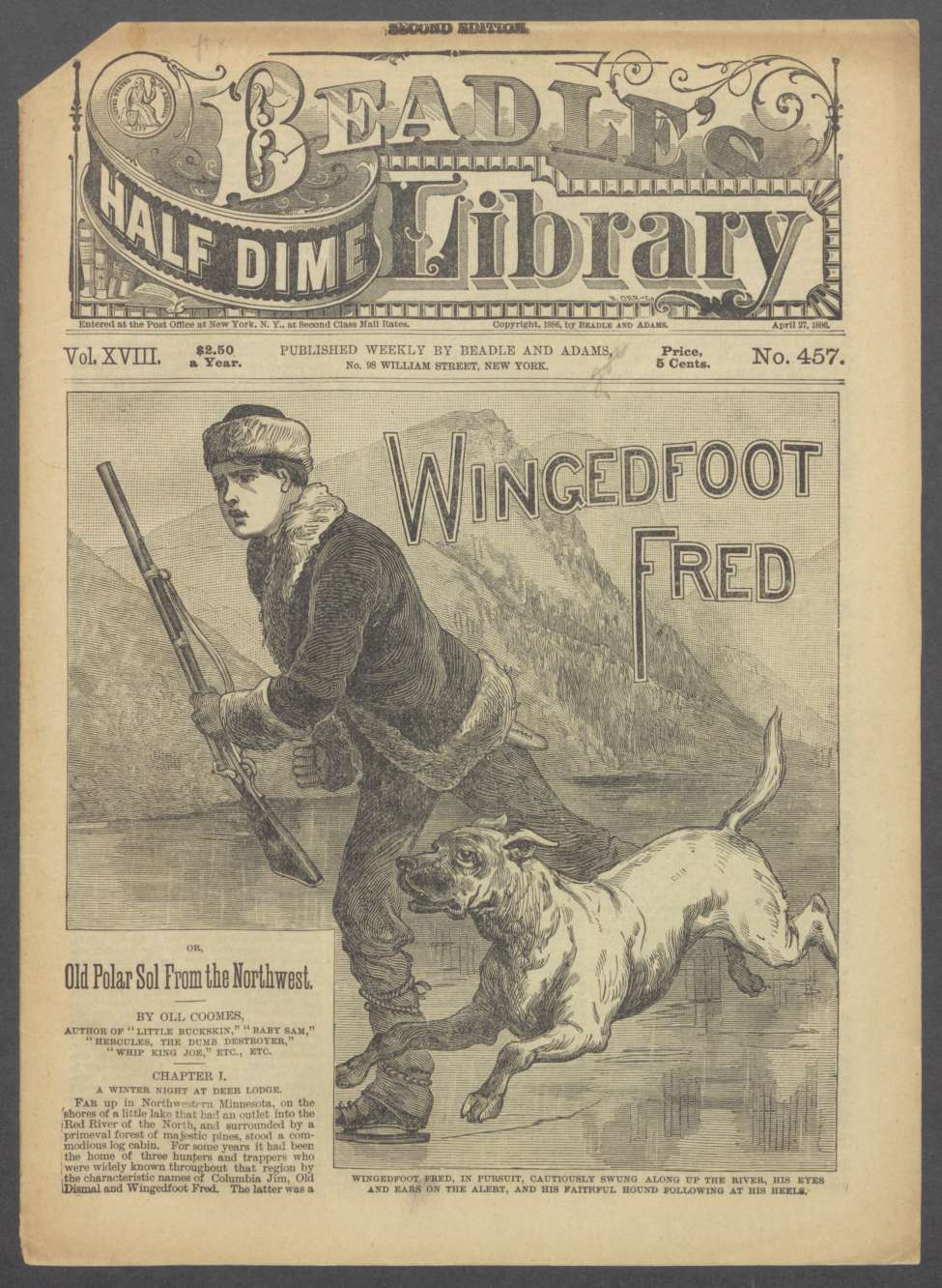 Book Cover For Beadle's Half Dime Library 457 - Wingedfoot Fred