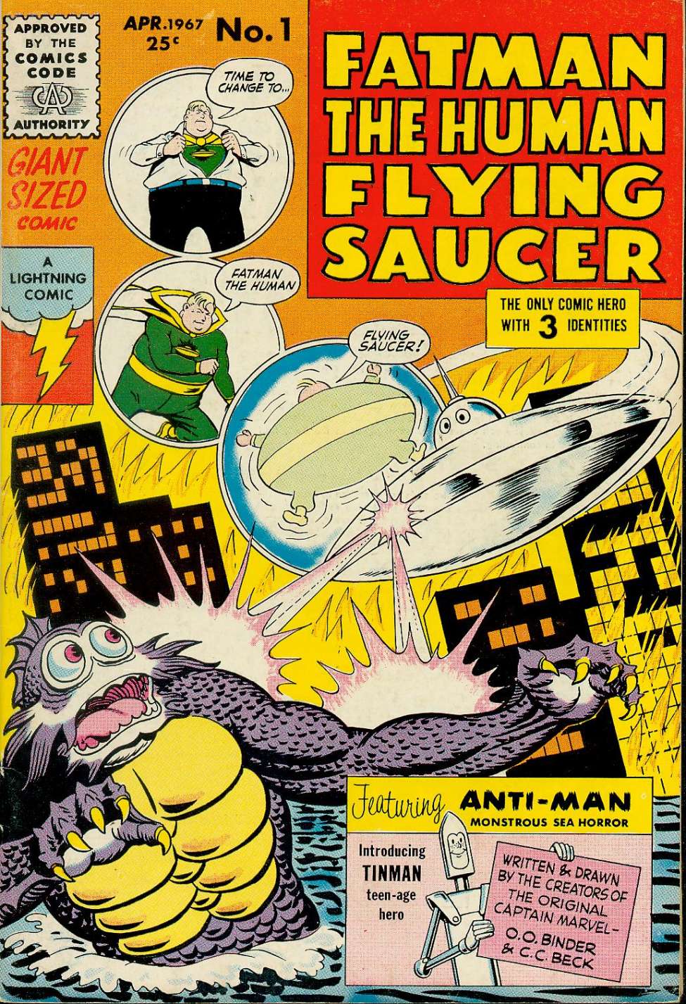 Comic Book Cover For Fatman the Human Flying Saucer 1