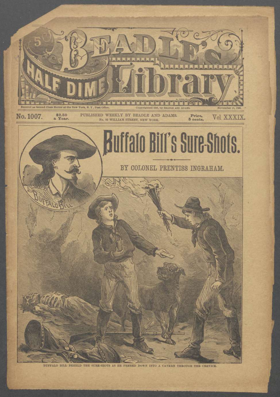 Book Cover For Beadle's Half Dime Library 1007 - Buffalo Bill's Sure-Shots