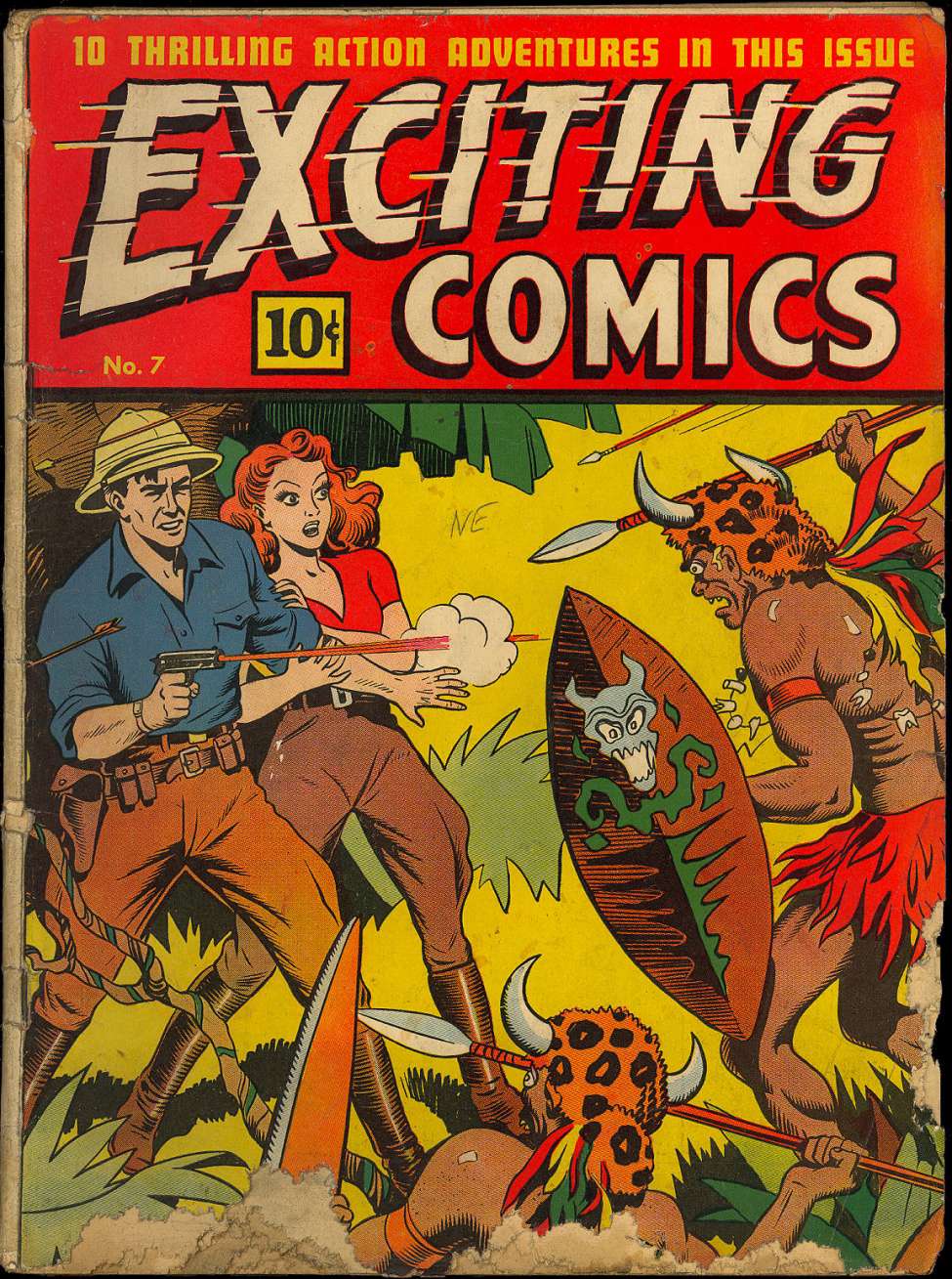 Comic Book Cover For Exciting Comics 7