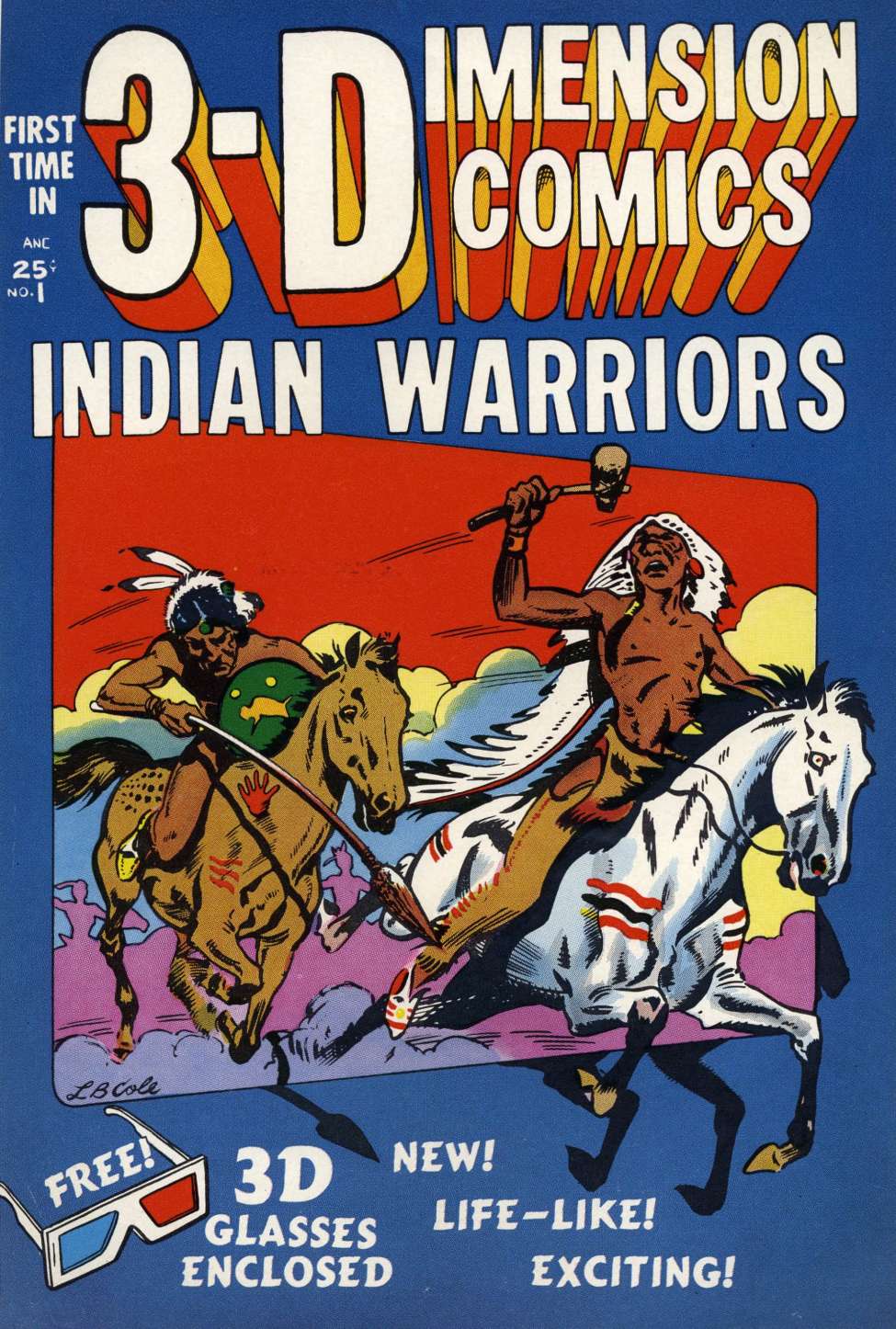 Comic Book Cover For Indian Warriors 3-D
