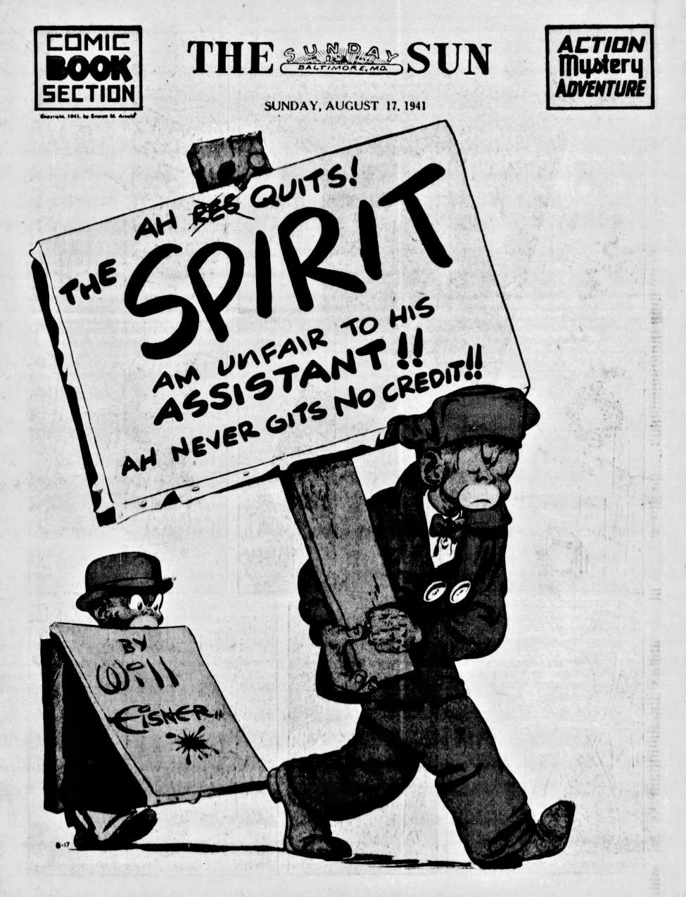 Book Cover For The Spirit (1941-08-17) - Baltimore Sun (b/w)