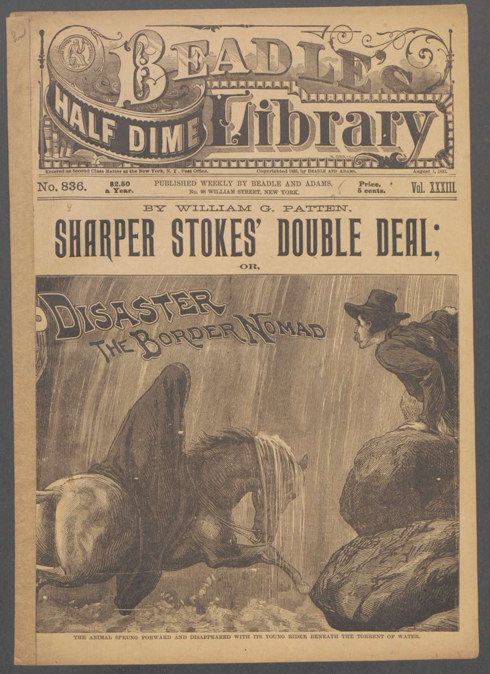 Book Cover For Beadle's Half Dime Library 836 - The Sharper Stokes' Double Deal