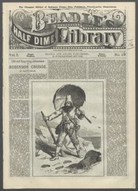 Large Thumbnail For Beadle's Half Dime Library 16 - Life and Surprising Adventures of Robinson Crusoe