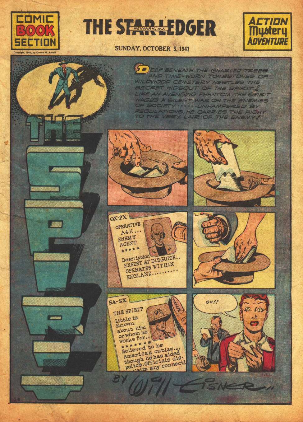 Comic Book Cover For The Spirit (1941-10-05) - Star-Ledger