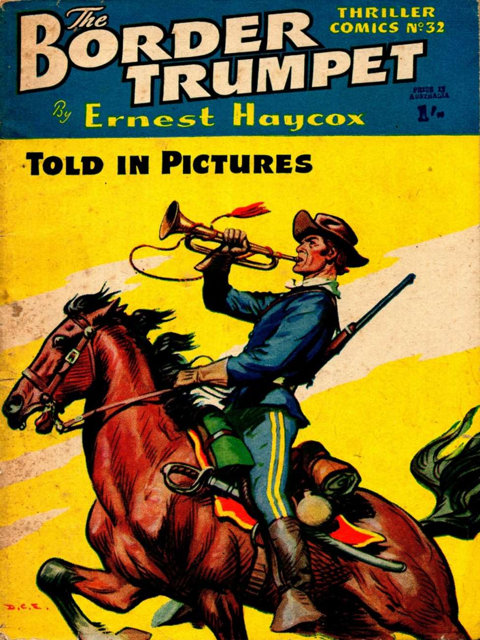 Book Cover For Thriller Comics 32 - The Border Trumpet - Ernest Haycox