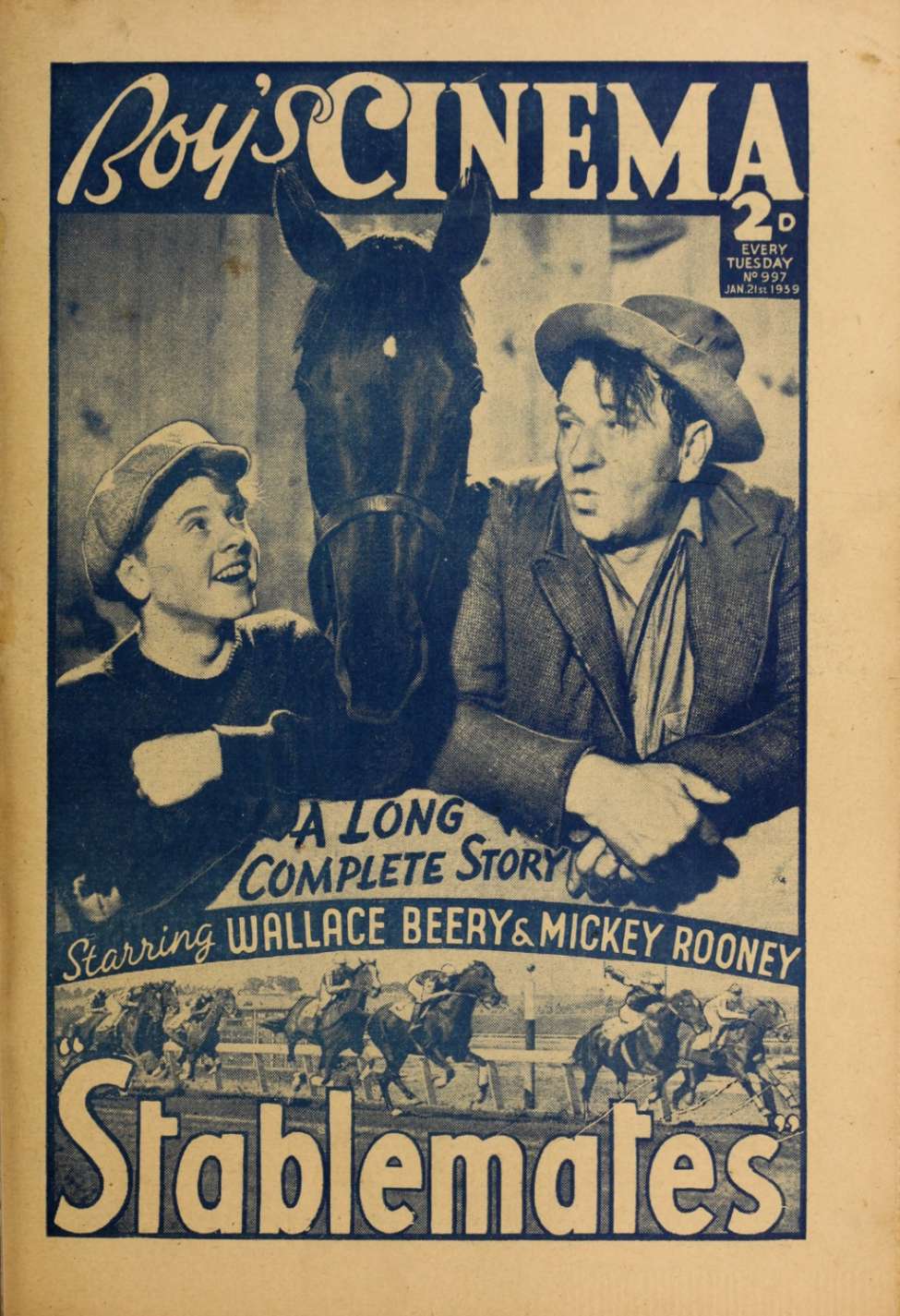 Book Cover For Boy's Cinema 997 - Stablemates - Wallace Beery - Mickey Rooney