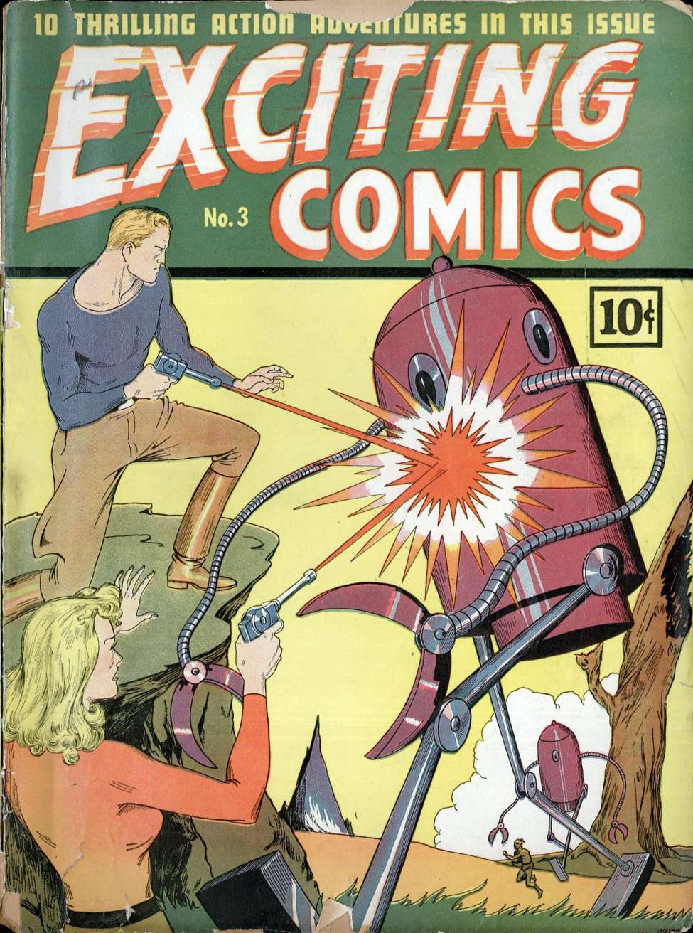 Comic Book Cover For Exciting Comics 3