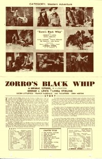 Large Thumbnail For Zorro's Black Whip Pressbook