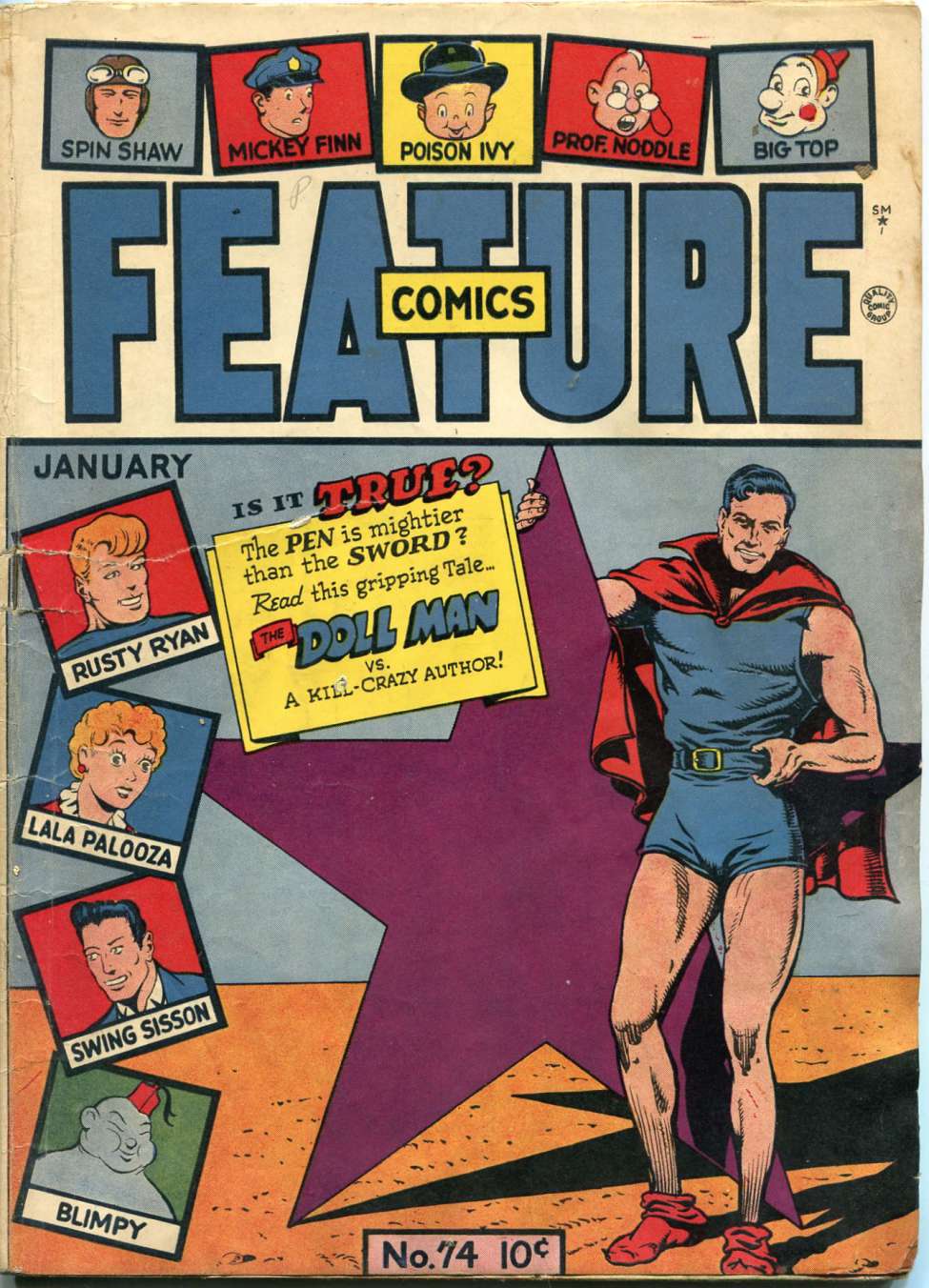 Comic Book Cover For Feature Comics 74