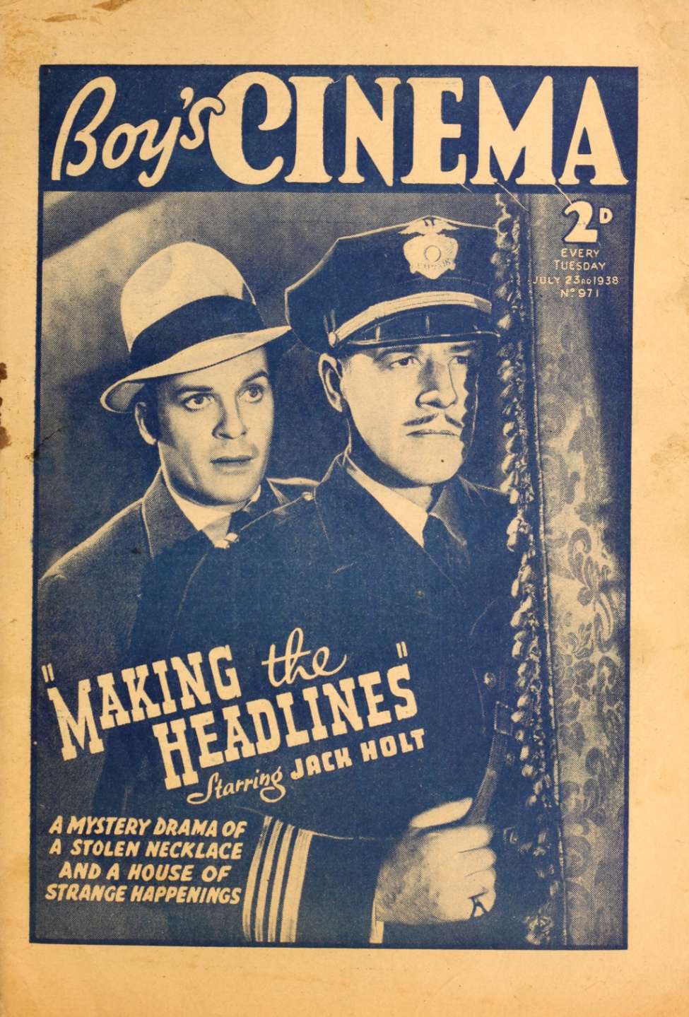 Comic Book Cover For Boy's Cinema 971 - Making the Headlines - Jack Holt