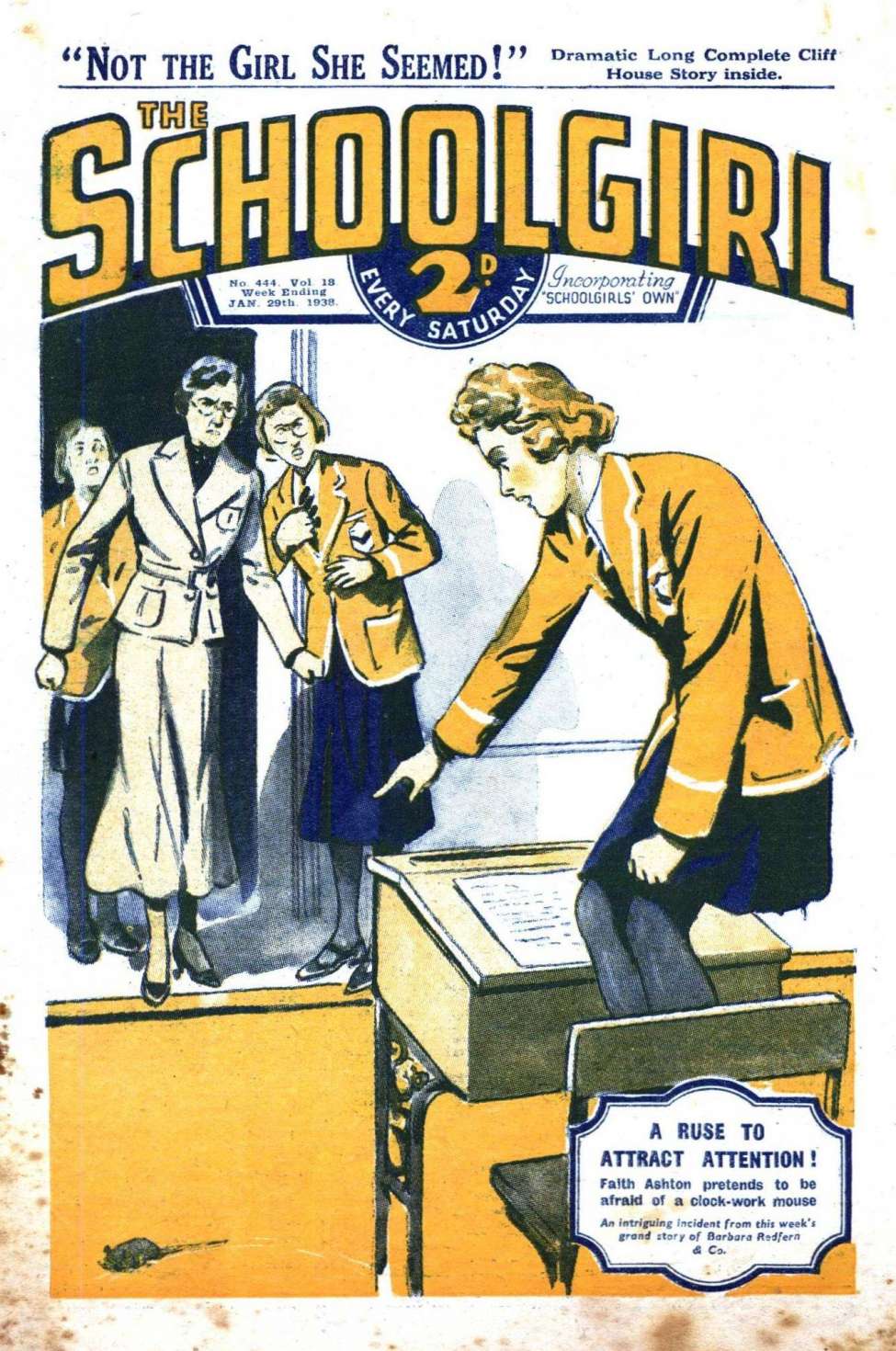 Comic Book Cover For The Schoolgirl 444