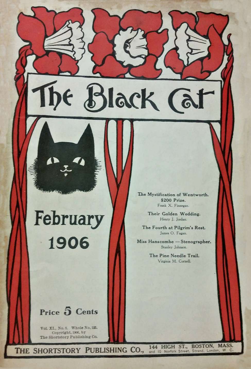 Book Cover For The Black Cat v11 5 - The Mystification of Wentworth - Frank X. Finnegan